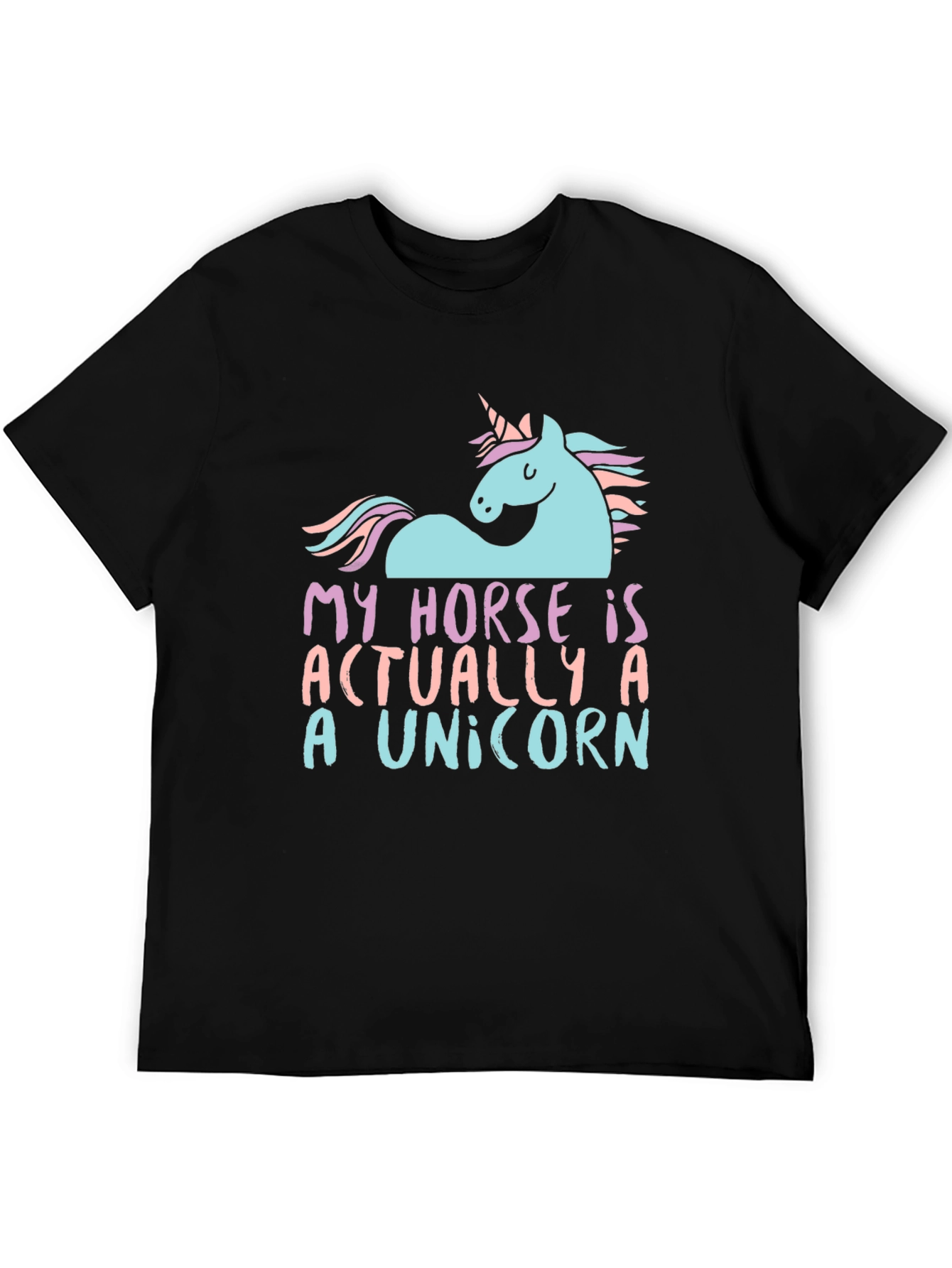 Black Unicorn Horse Graphic T-Shirt - Funny Novelty Tee view 5