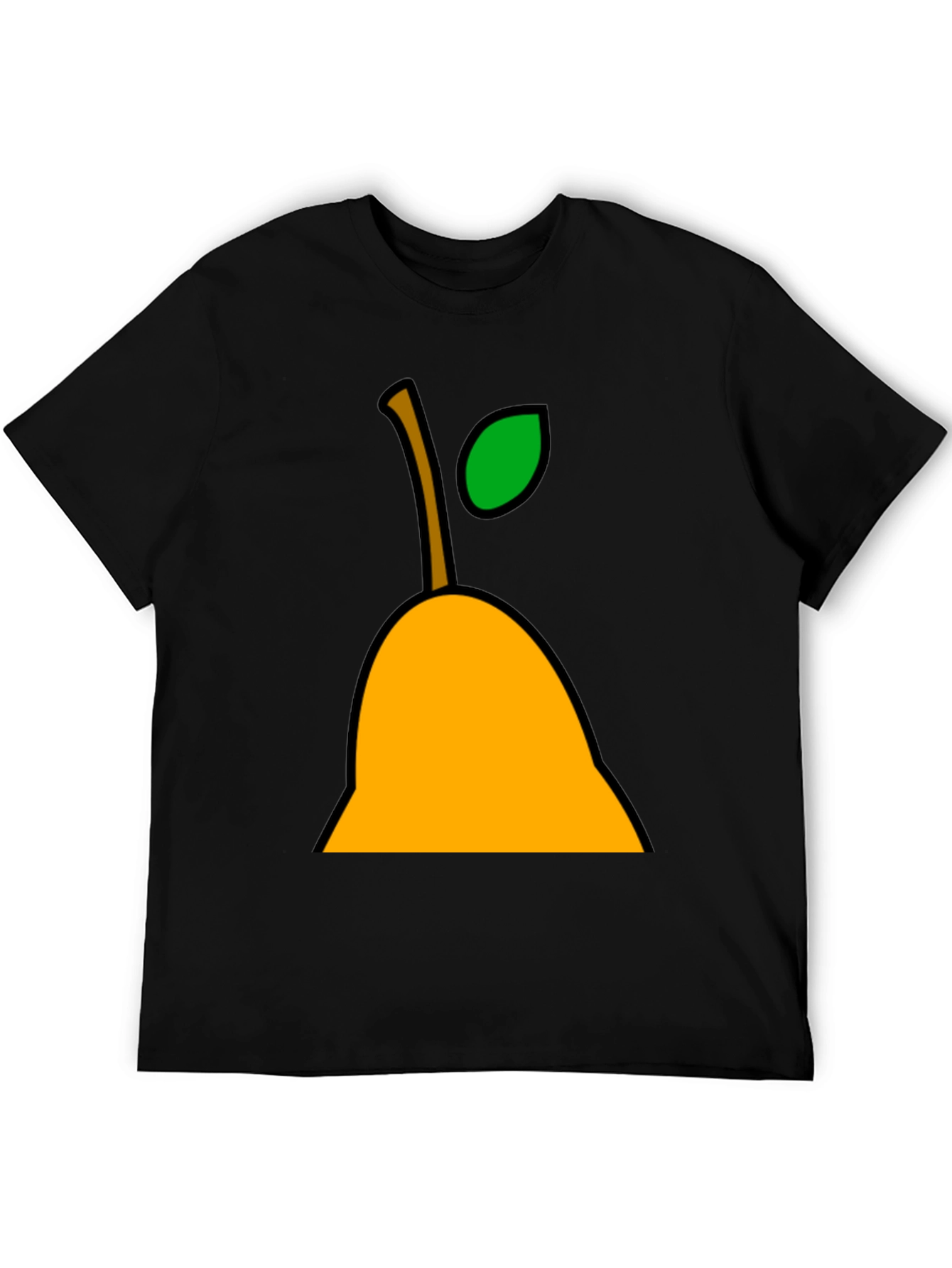 Black Pear Graphic Tee - Black Cotton Casual T-Shirt view 5