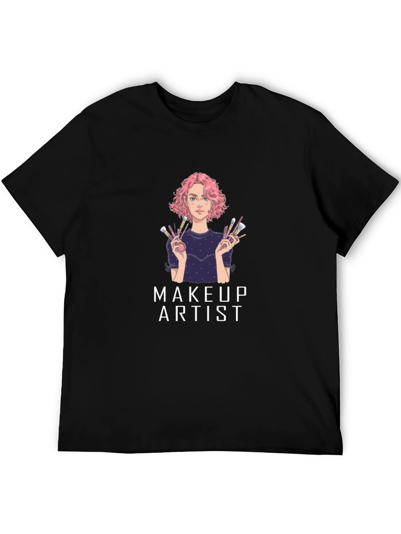 Black Makeup Artist Graphic T-Shirt - Unisex Cotton Tee view 5