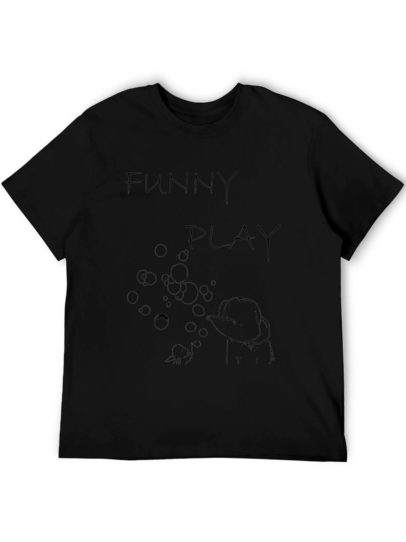 Black Funny Play Graphic T-Shirt - Black Casual Tee view 5