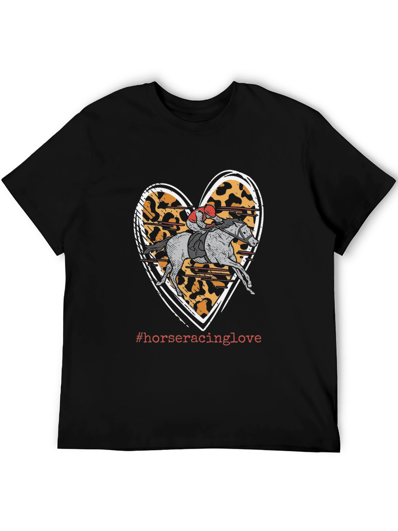 Black Horse Racing Love Heart T-Shirt view 5