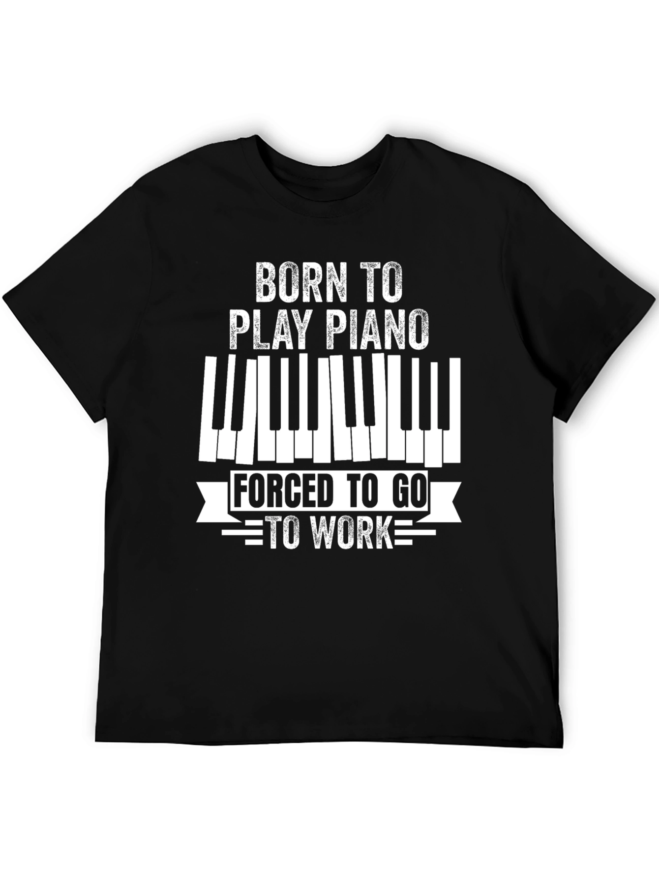 Black Born to Play Piano T-Shirt view 5