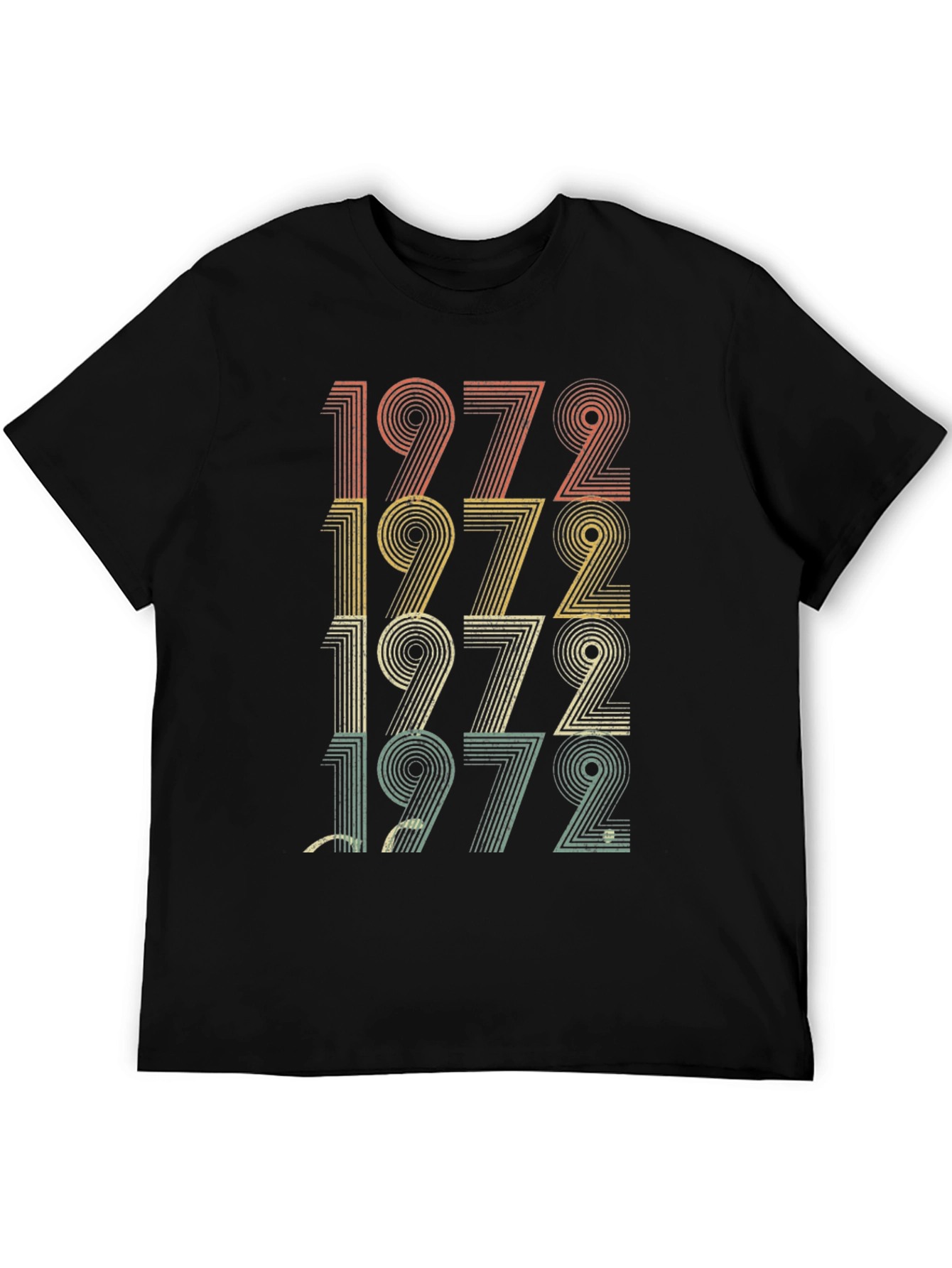 Black Vintage 1972 T-Shirt - Retro Birthday Tee view 5