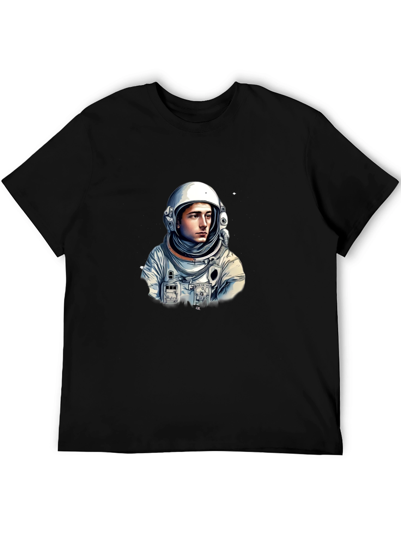 Black Astronaut Graphic Tee - Black Cotton Blend T-Shirt view 5