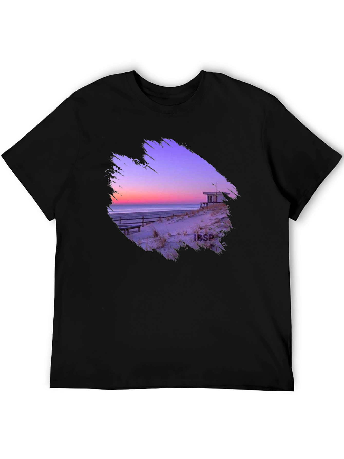 Black Sunset Beach Graphic Tee - Men's Black T-Shirt view 5