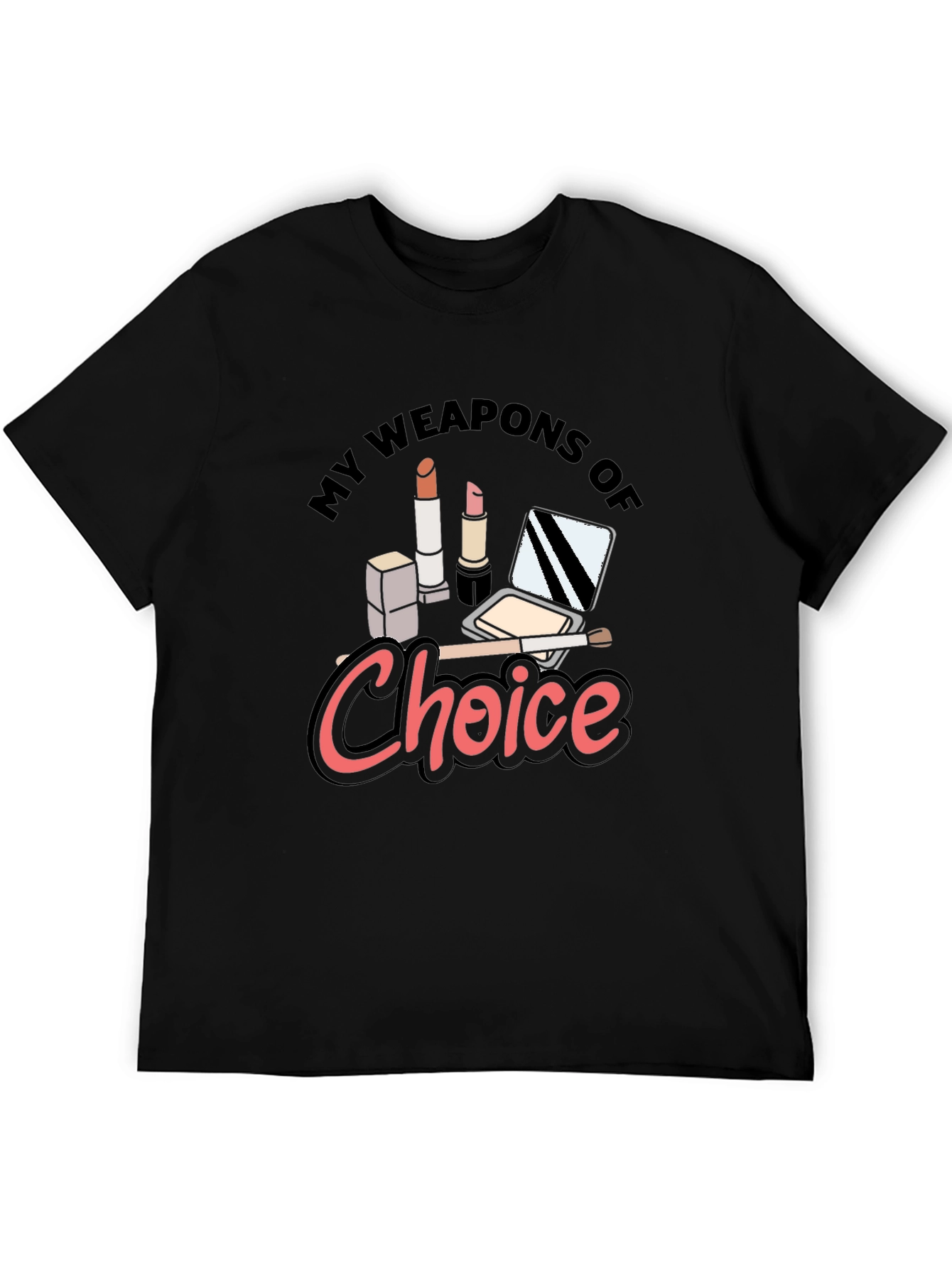 Black My Weapons of Choice Makeup T-Shirt view 5