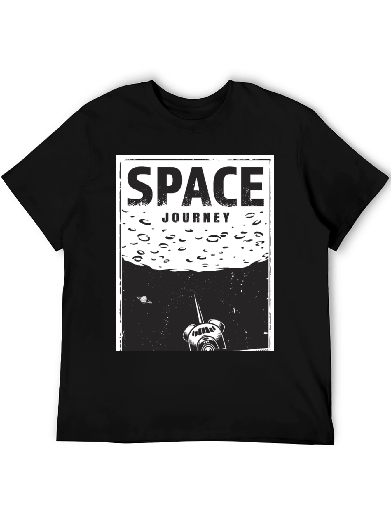 Black Space Journey Graphic T-Shirt - Unisex Black Tee view 5