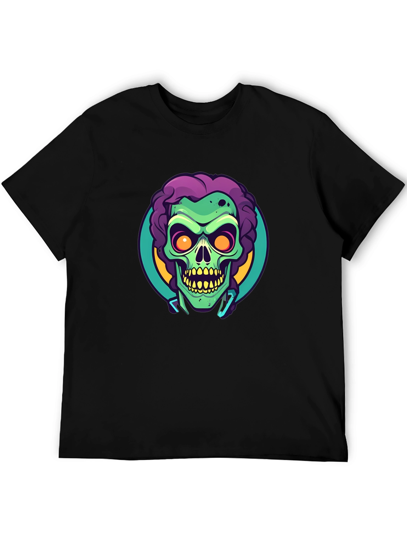 Black Zombie Head Graphic Tee - Unique Halloween Style view 5