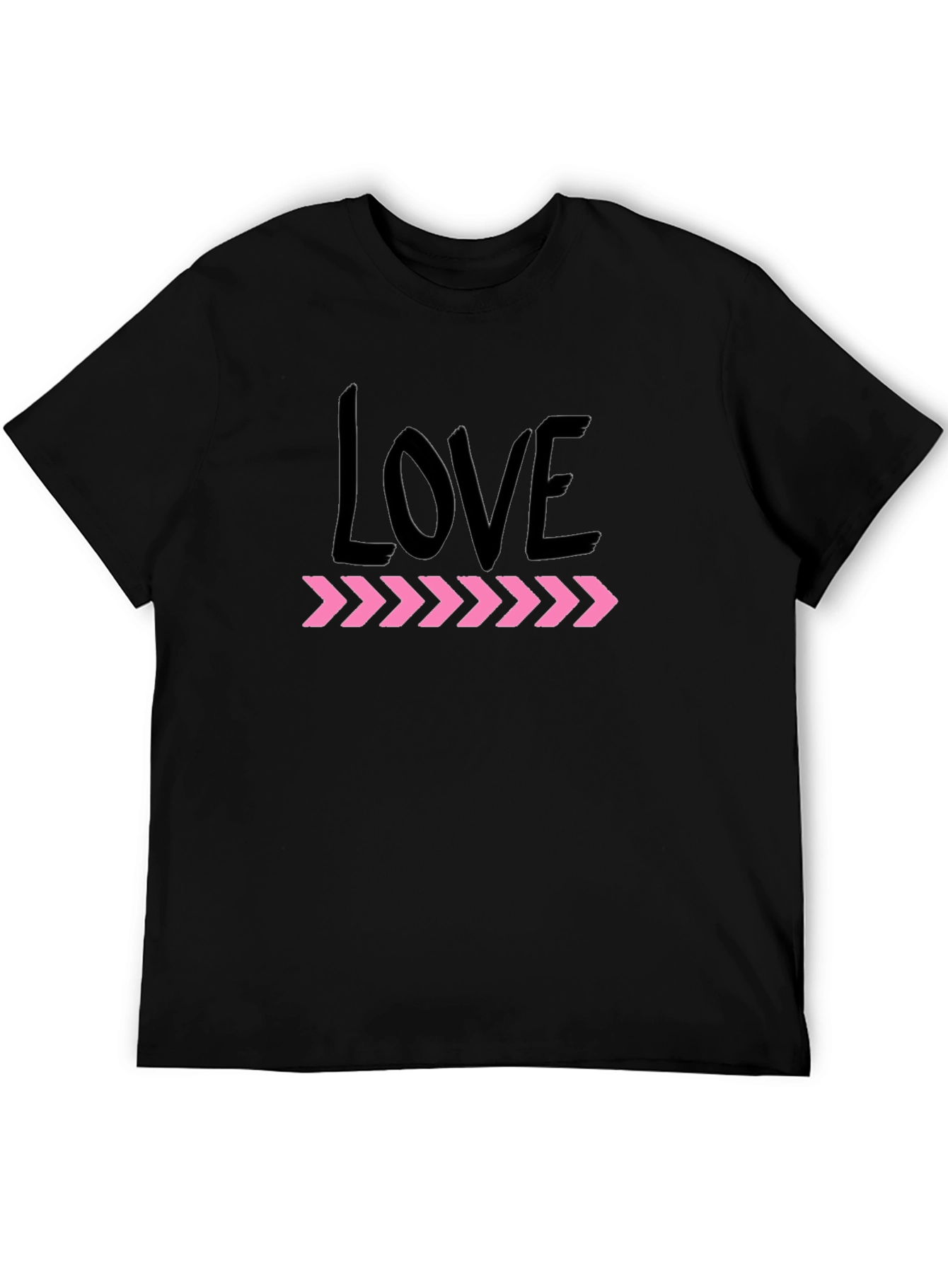 Black Love Arrows Graphic Tee - Black Short Sleeve Crew Neck T-Shirt view 5
