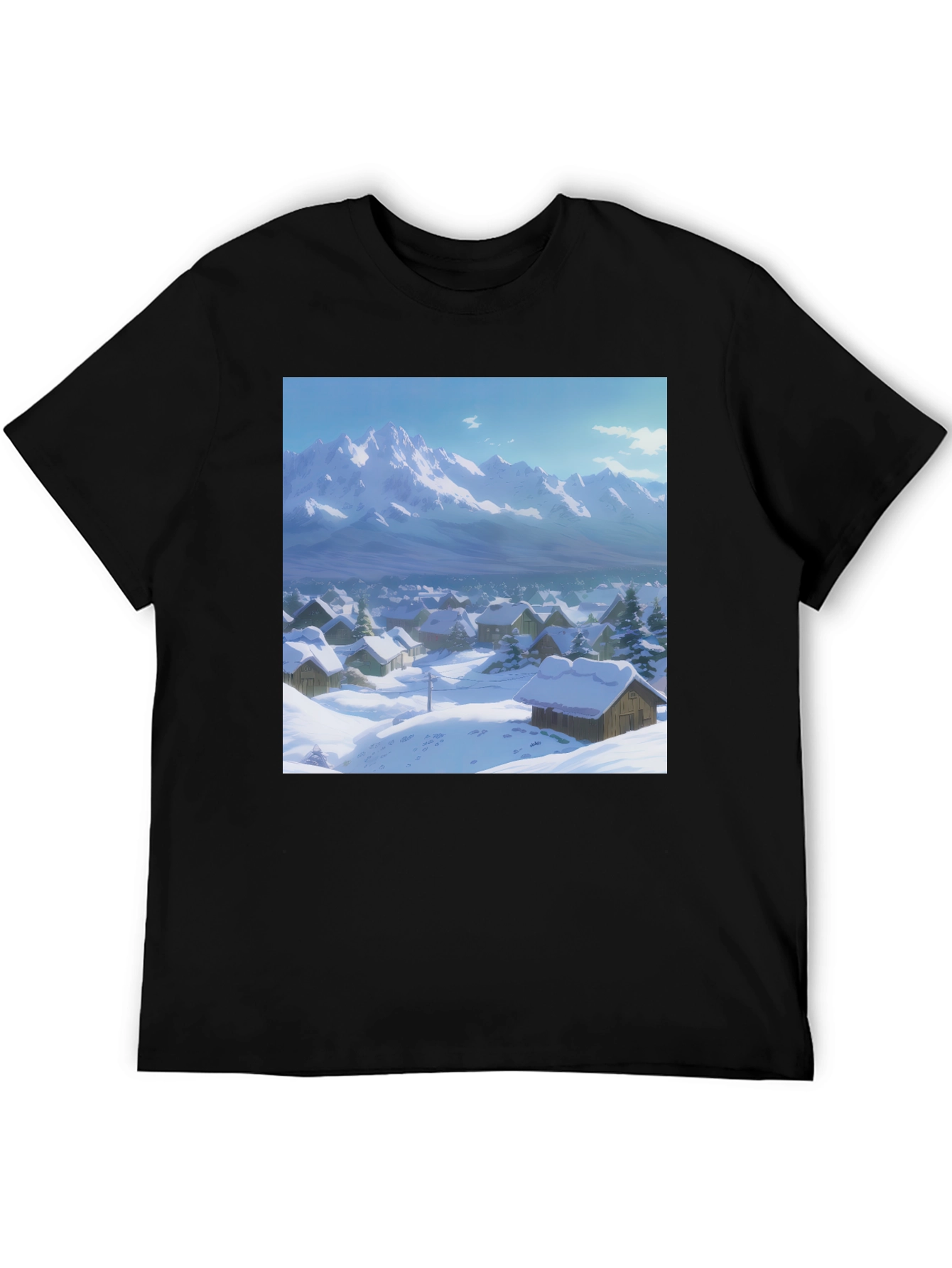 Black Winter Village Graphic Tee view 5