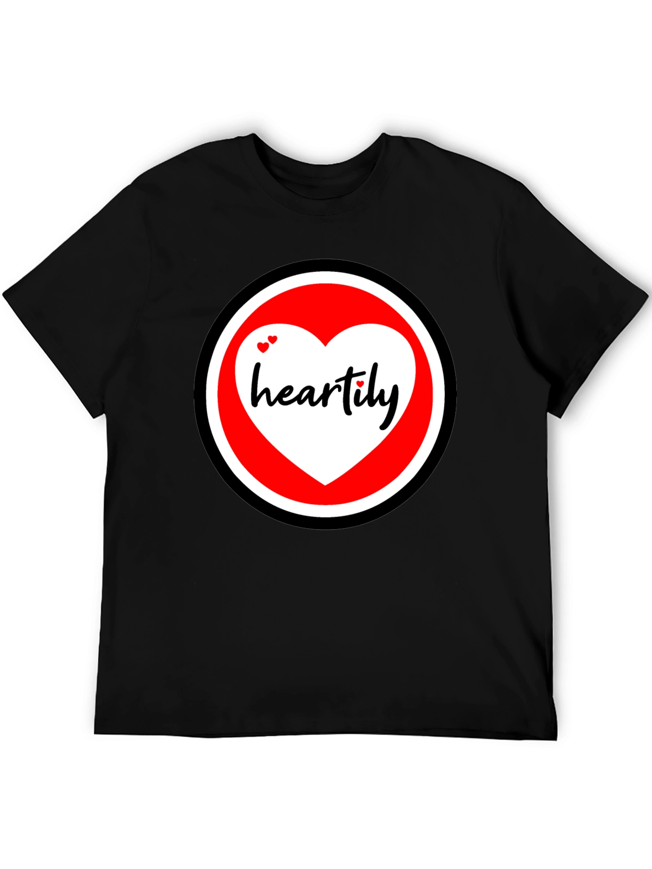 Black Heartily Graphic T-Shirt - Black Cotton Blend view 5