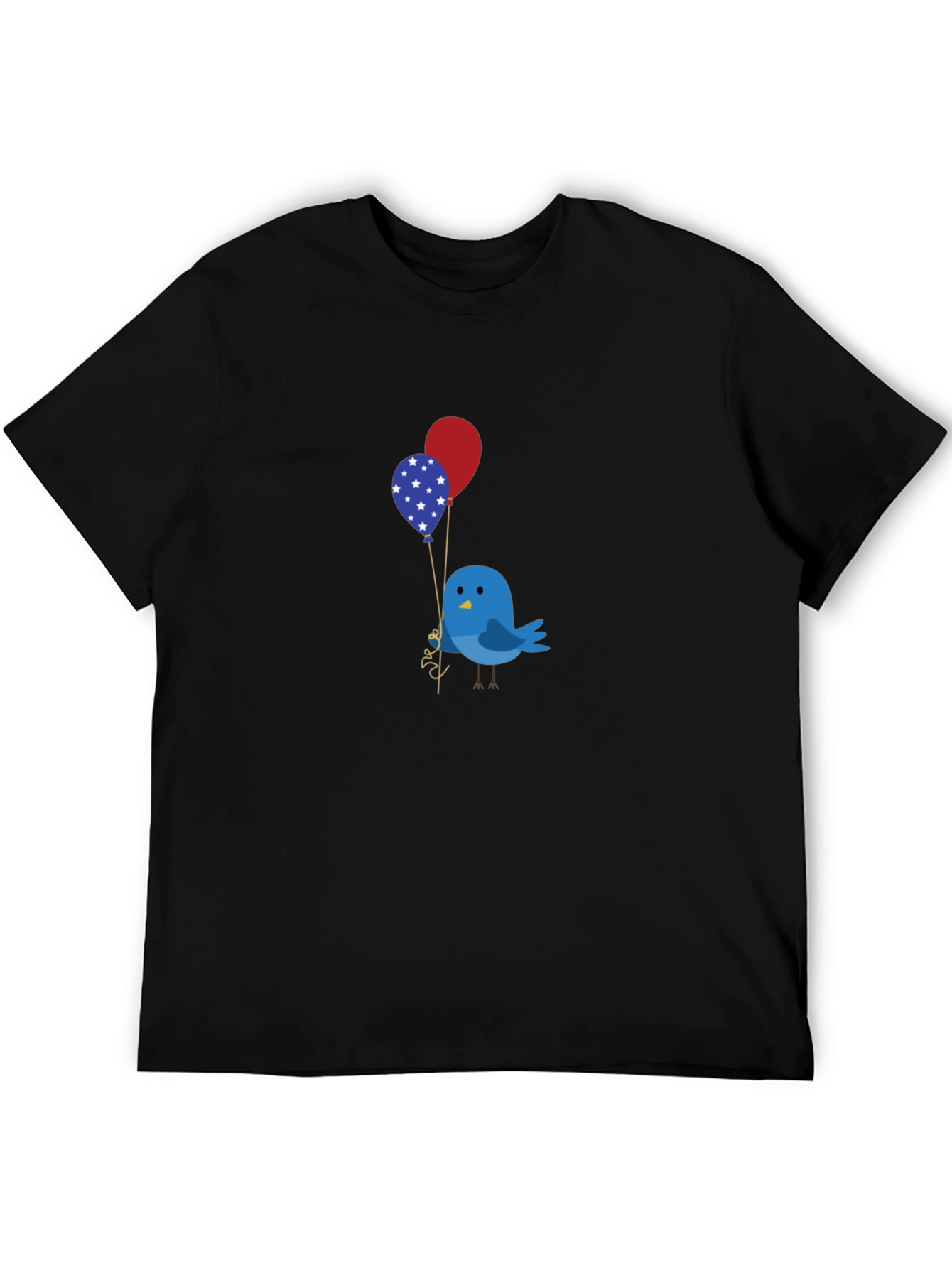 Black Bird with Balloons Graphic Tee view 5