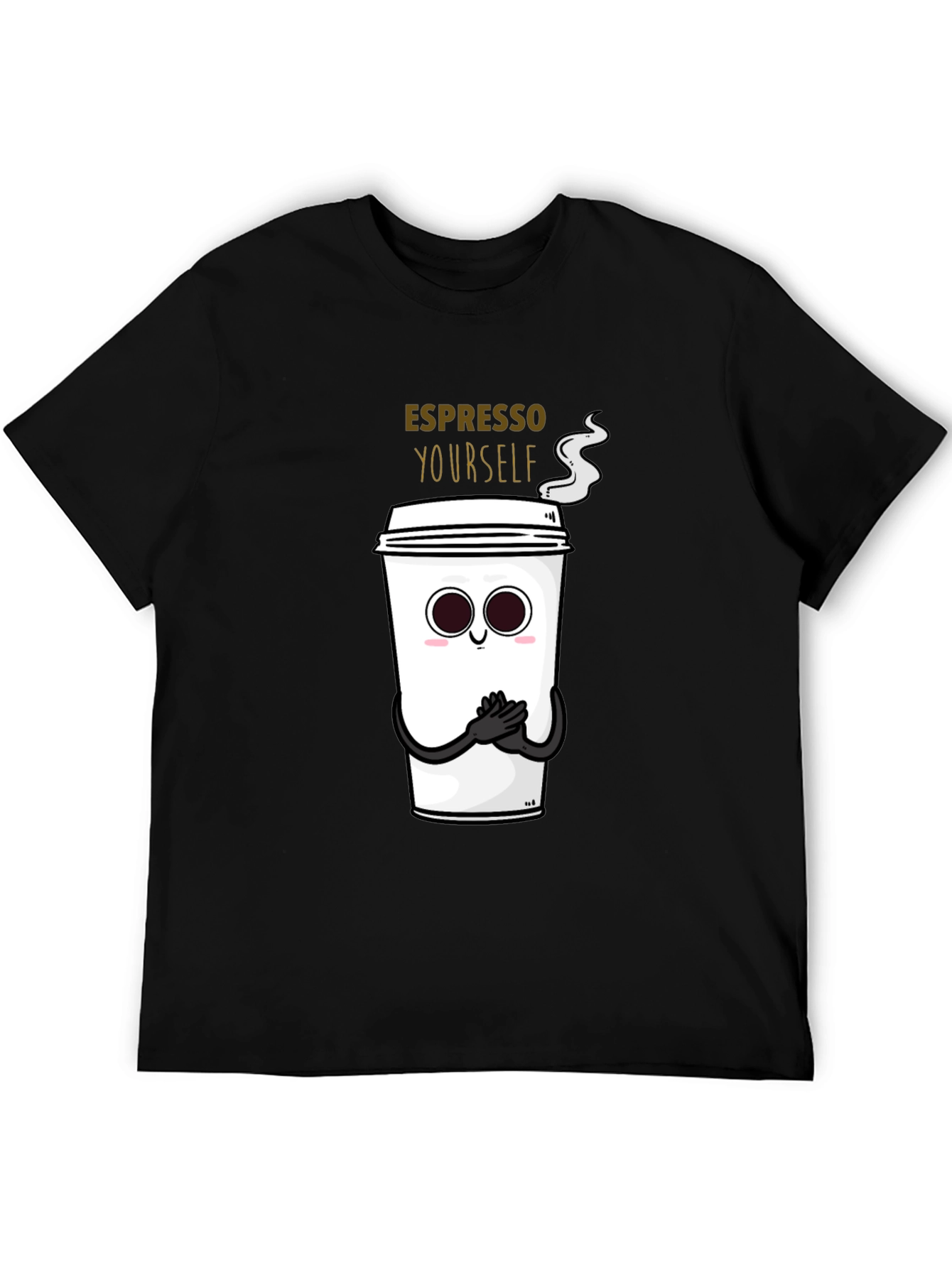 Black Espresso Yourself Graphic T-Shirt - Black Cotton Blend view 5