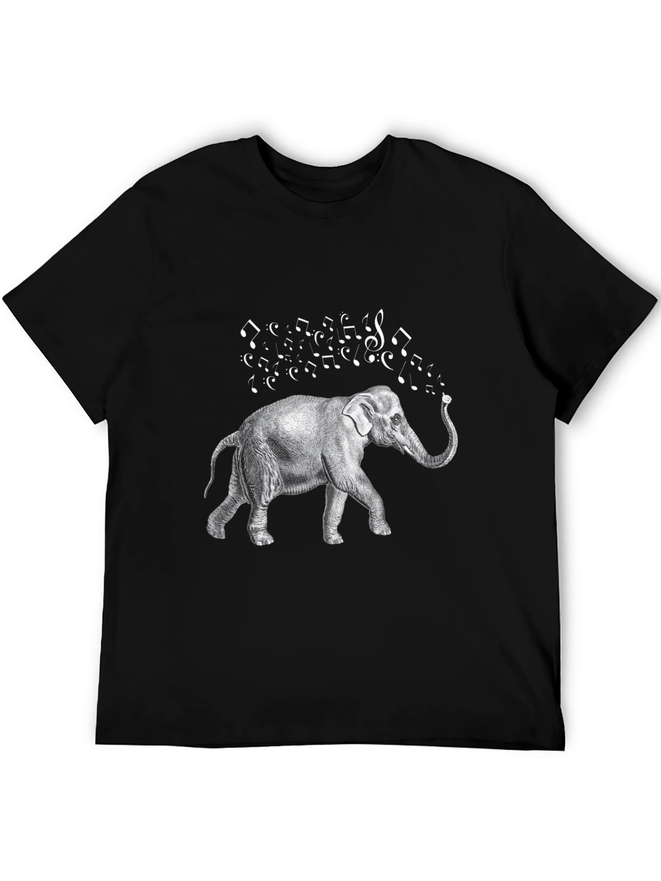 Black Musical Elephant Black T-Shirt view 5