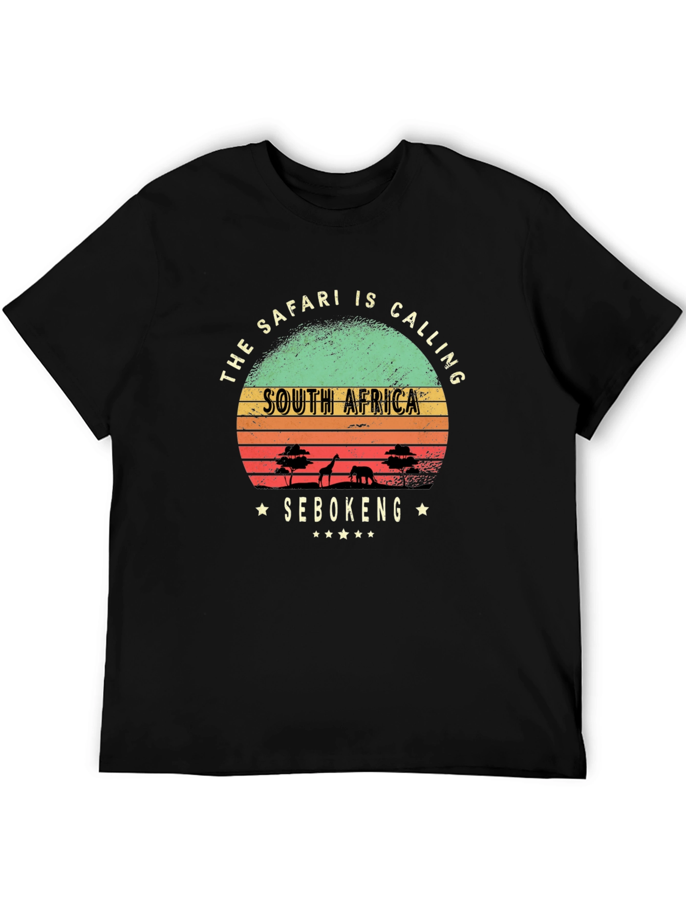 Black Safari Calling South Africa T-Shirt view 5