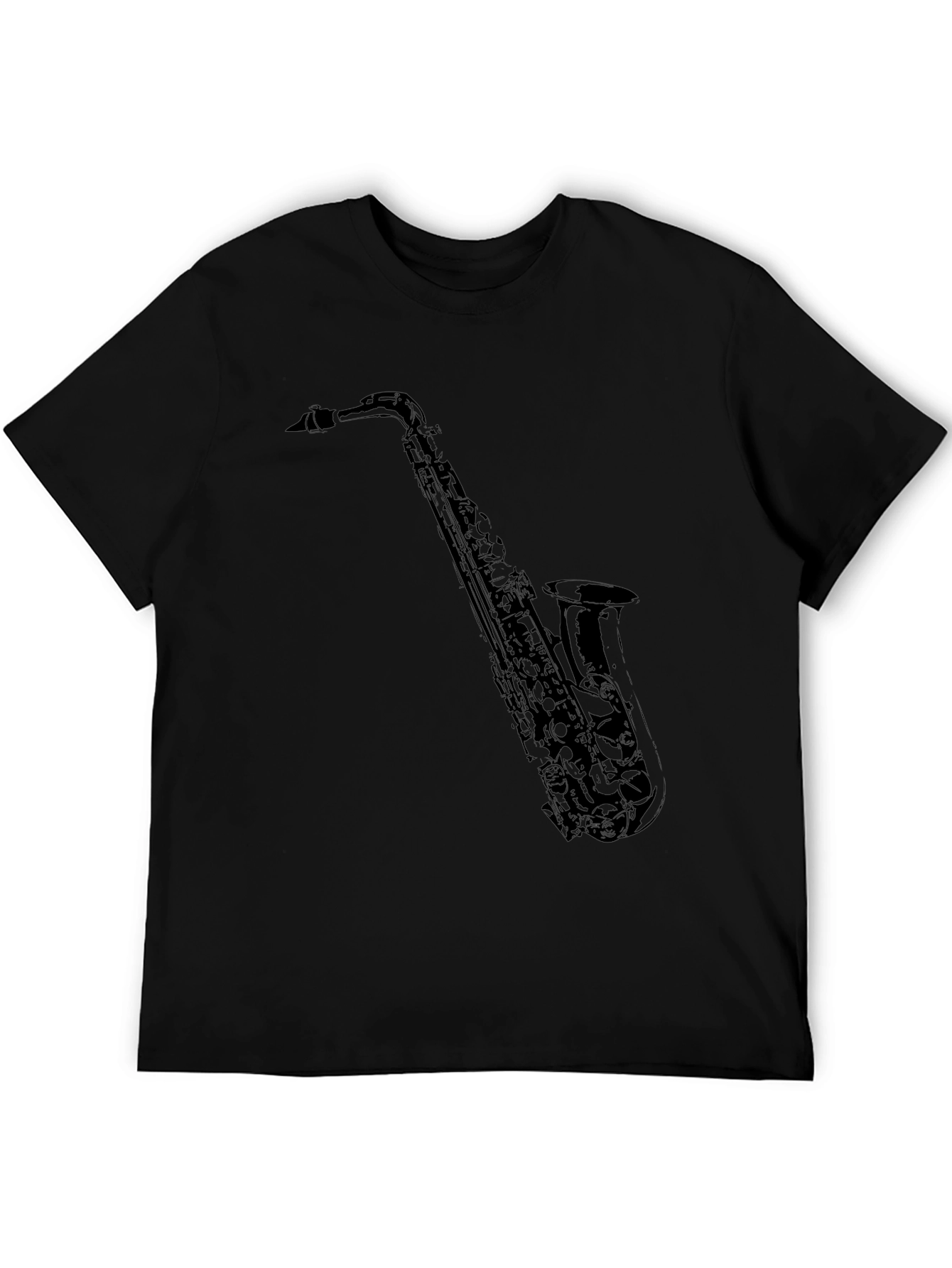Black Saxophone Graphic Tee - Music Lover T-Shirt view 5