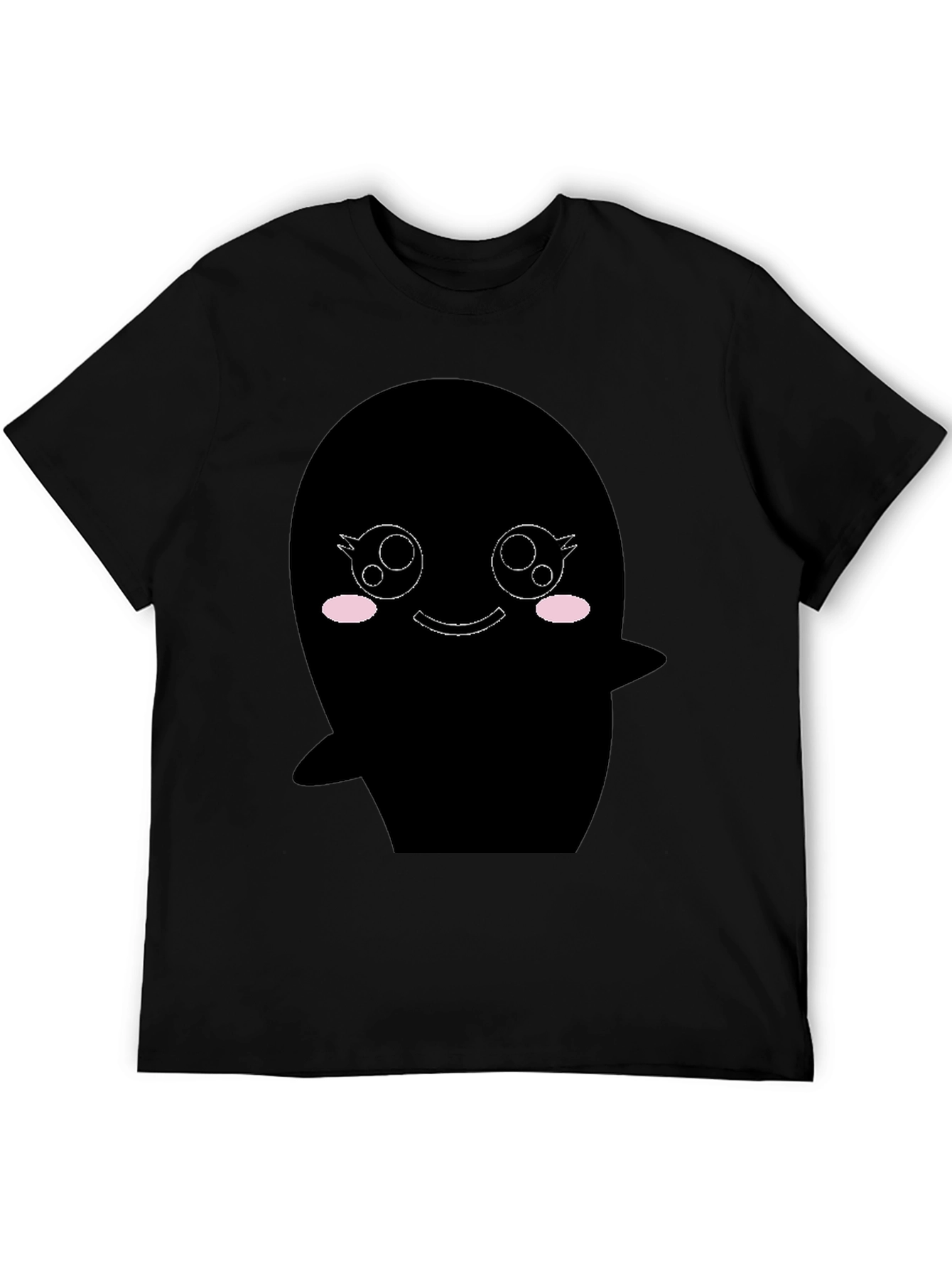 Black Kawaii Ghost Graphic Black T-Shirt view 5