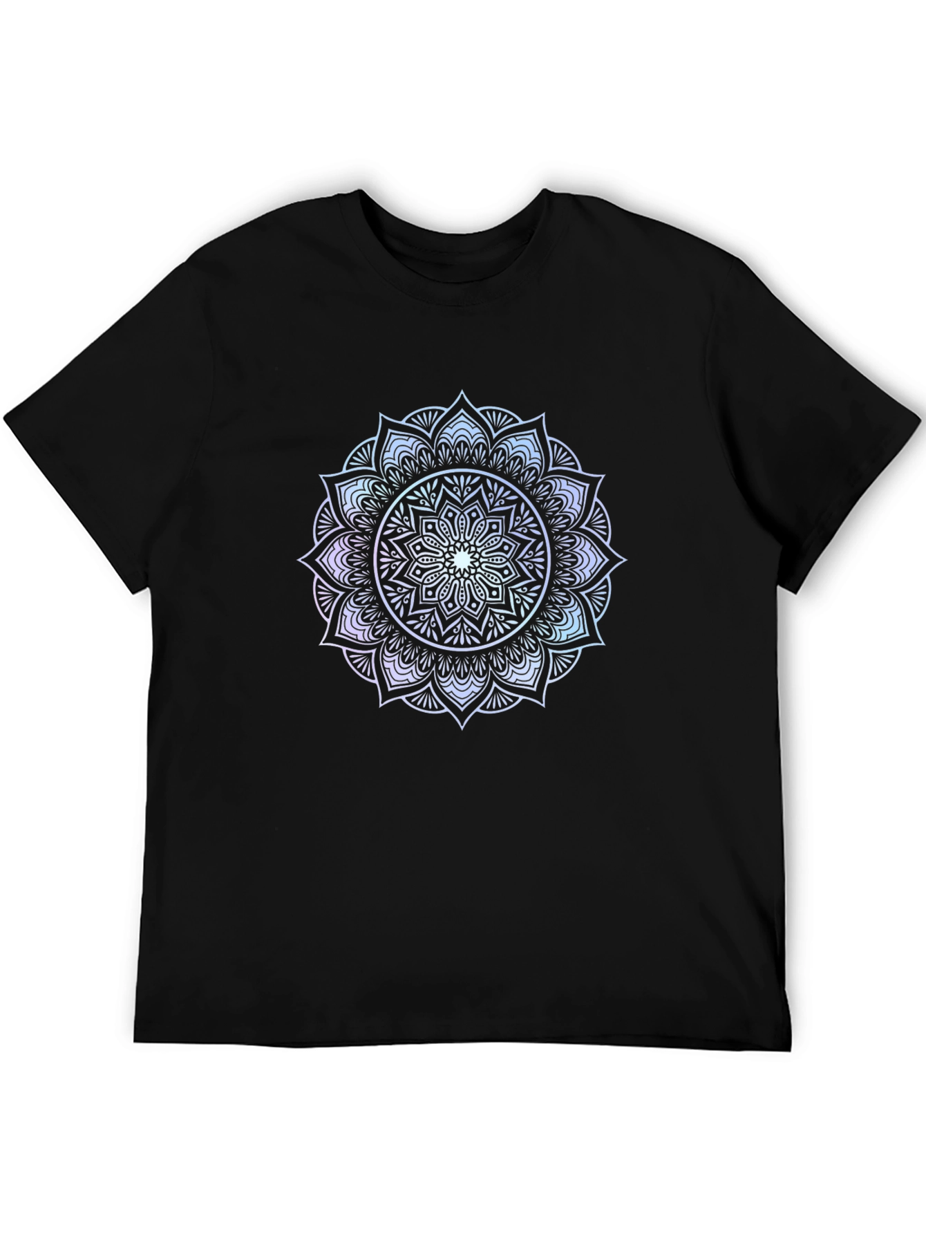 Black Mandala Print Black T-Shirt view 5