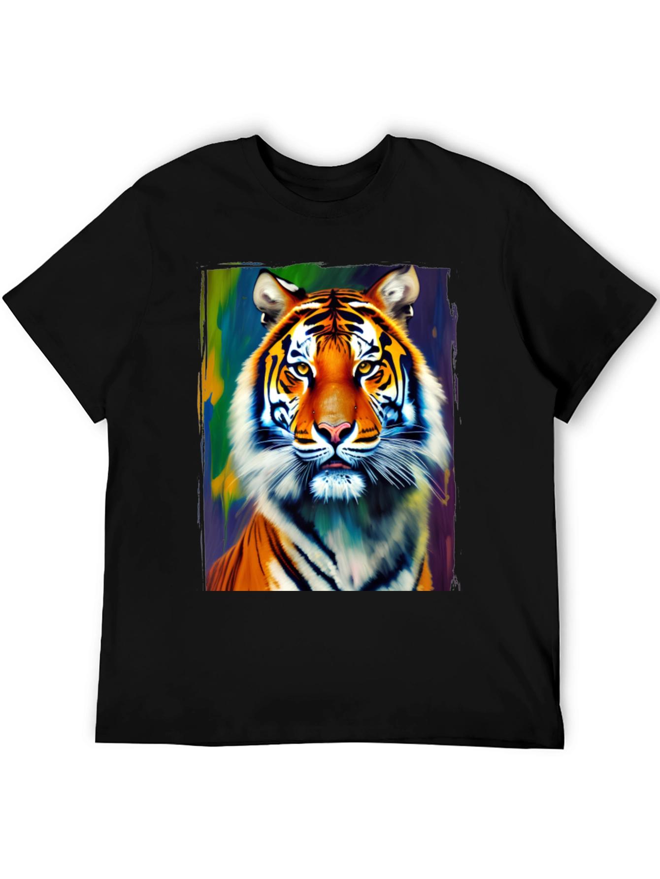 Black Tiger Graphic Tee - Vivid Animal Print Shirt view 5