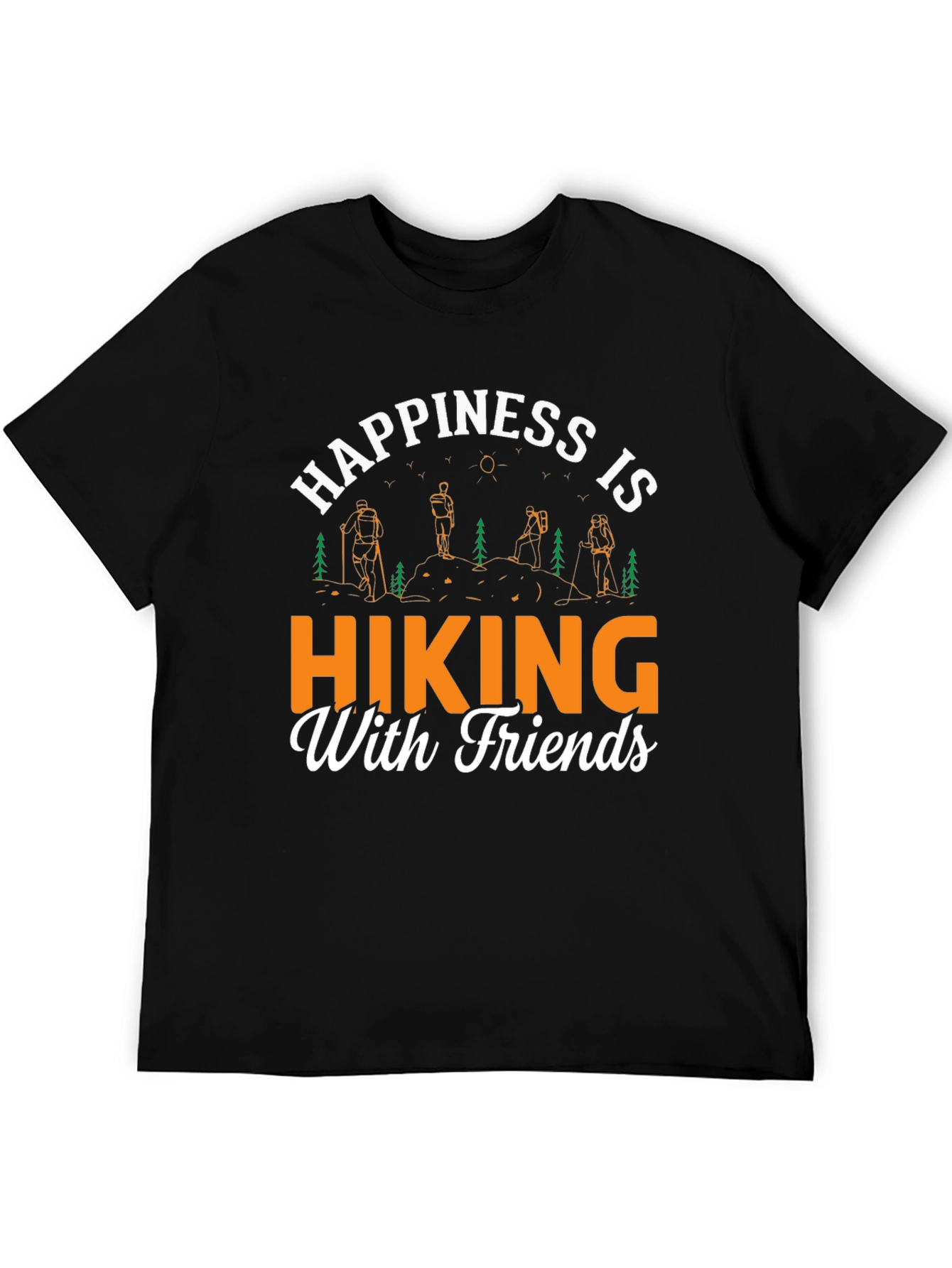 Black Hiking with Friends Graphic Tee view 5