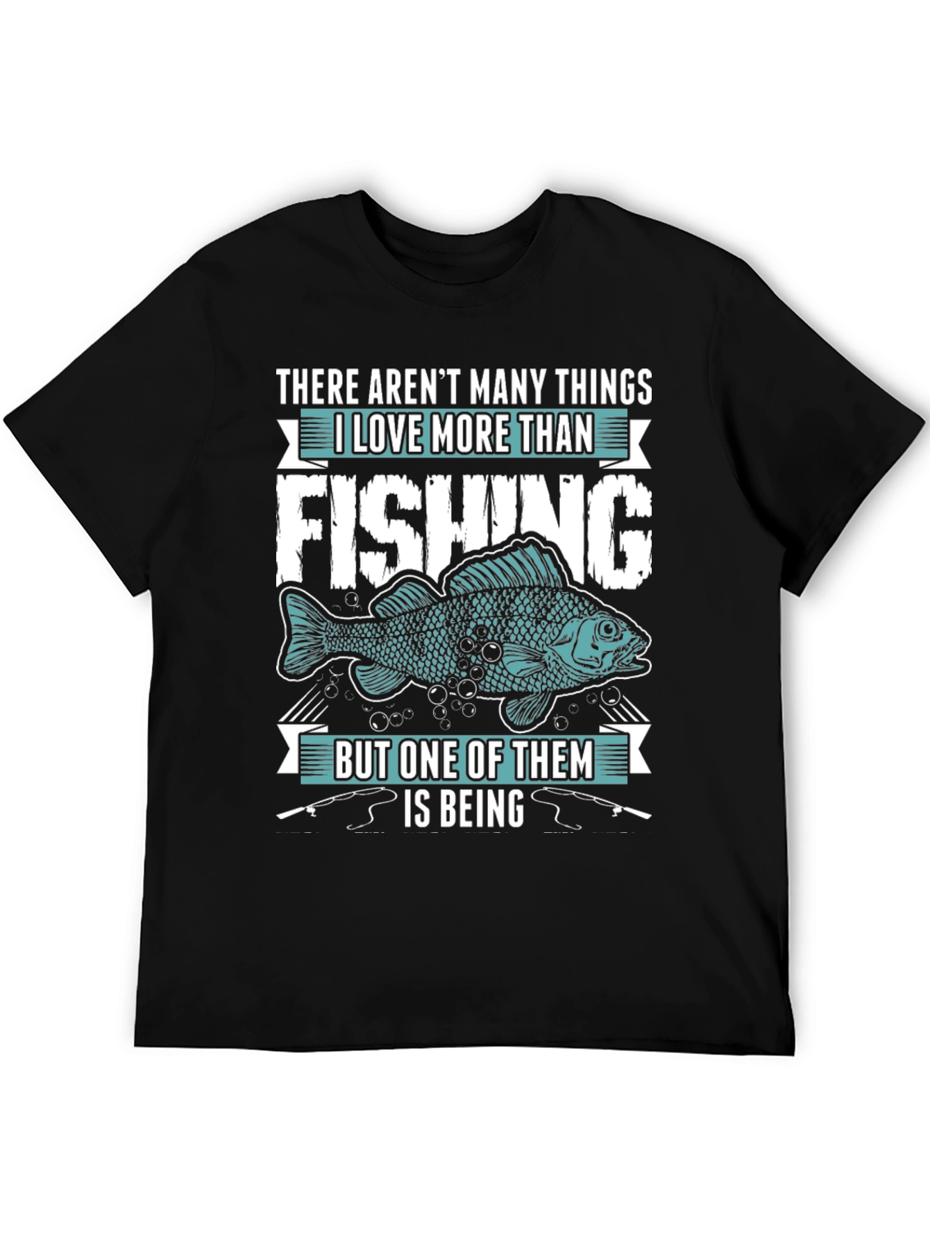 Black Fishing Lover T-Shirt - Many Things I Love view 5