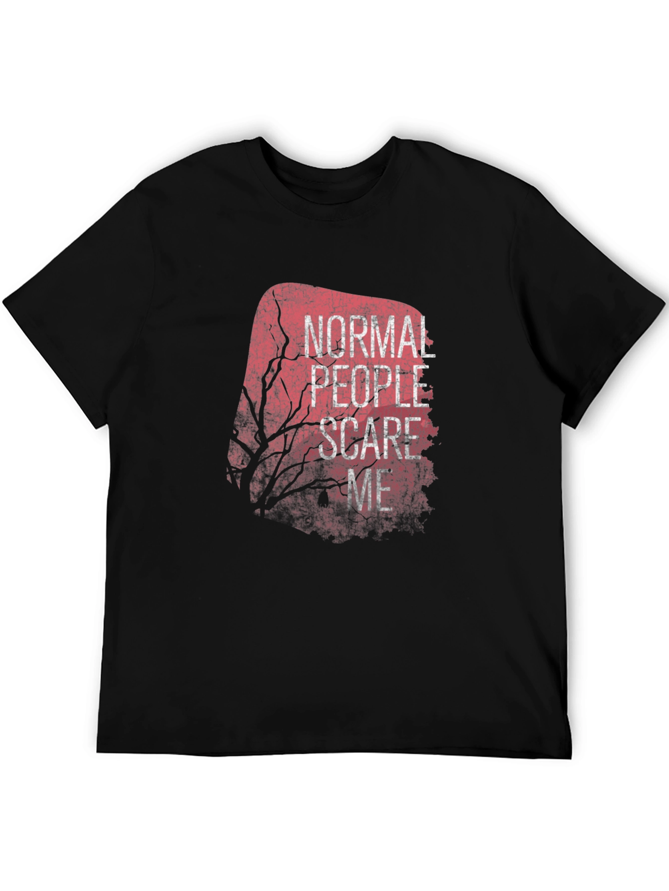 Black Normal People Scare Me Black Tee view 5