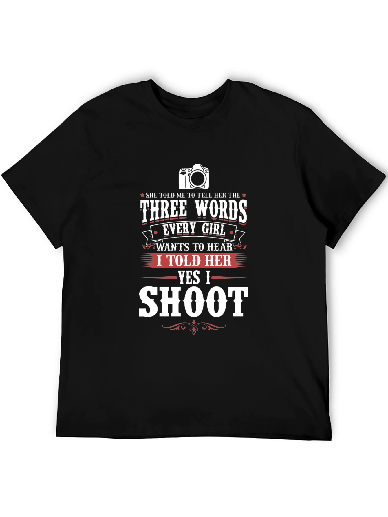 Black Funny Photographer T-Shirt - Say Yes to Shoot view 5