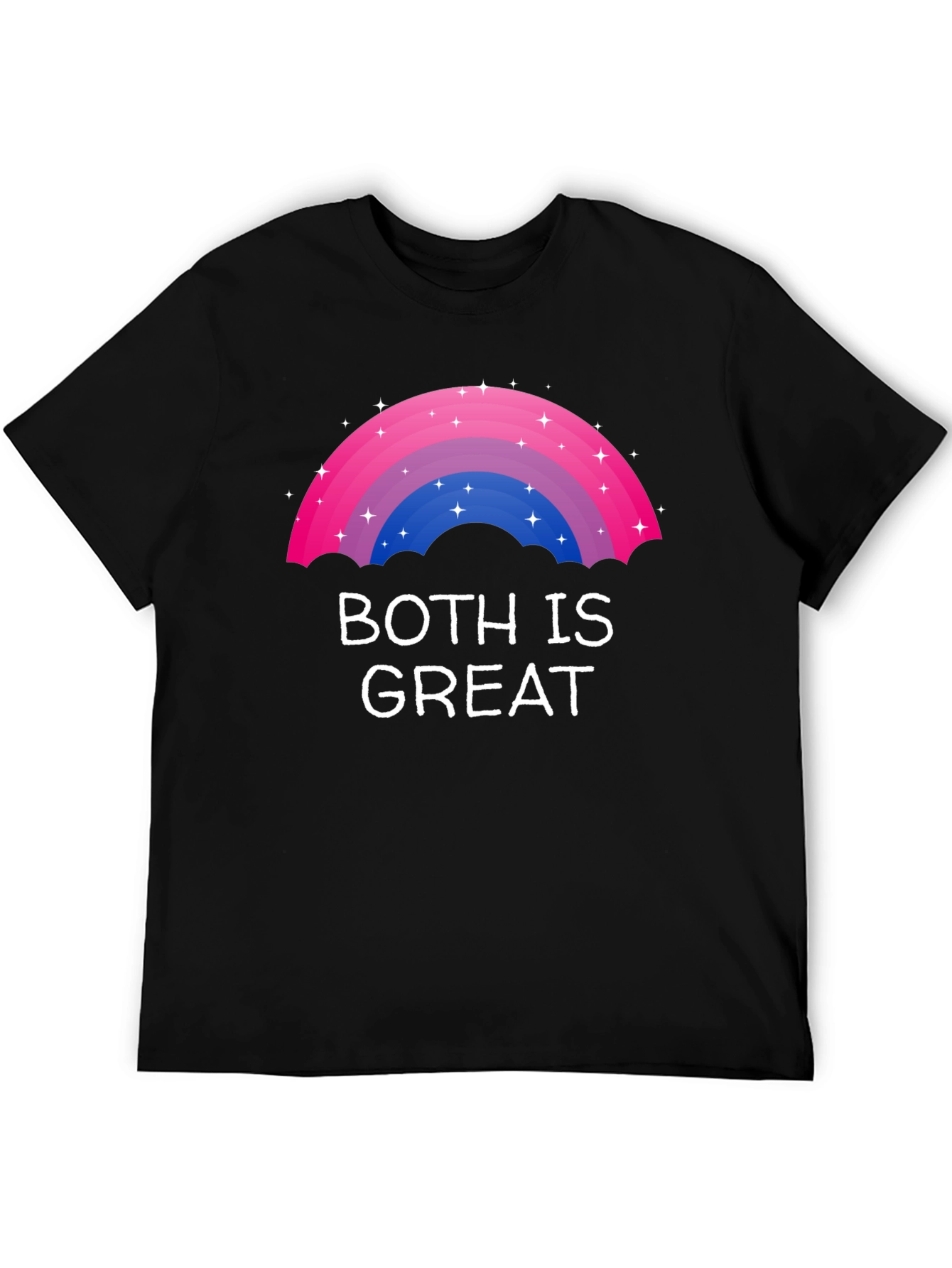 Black Bisexual Pride Rainbow T-Shirt - Both Is Great view 5