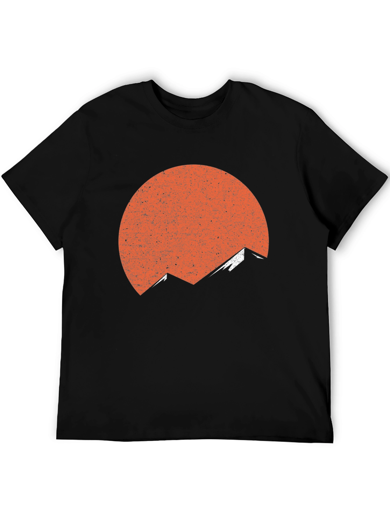 Black Retro Mountain Sunset Graphic Tee - Black view 5
