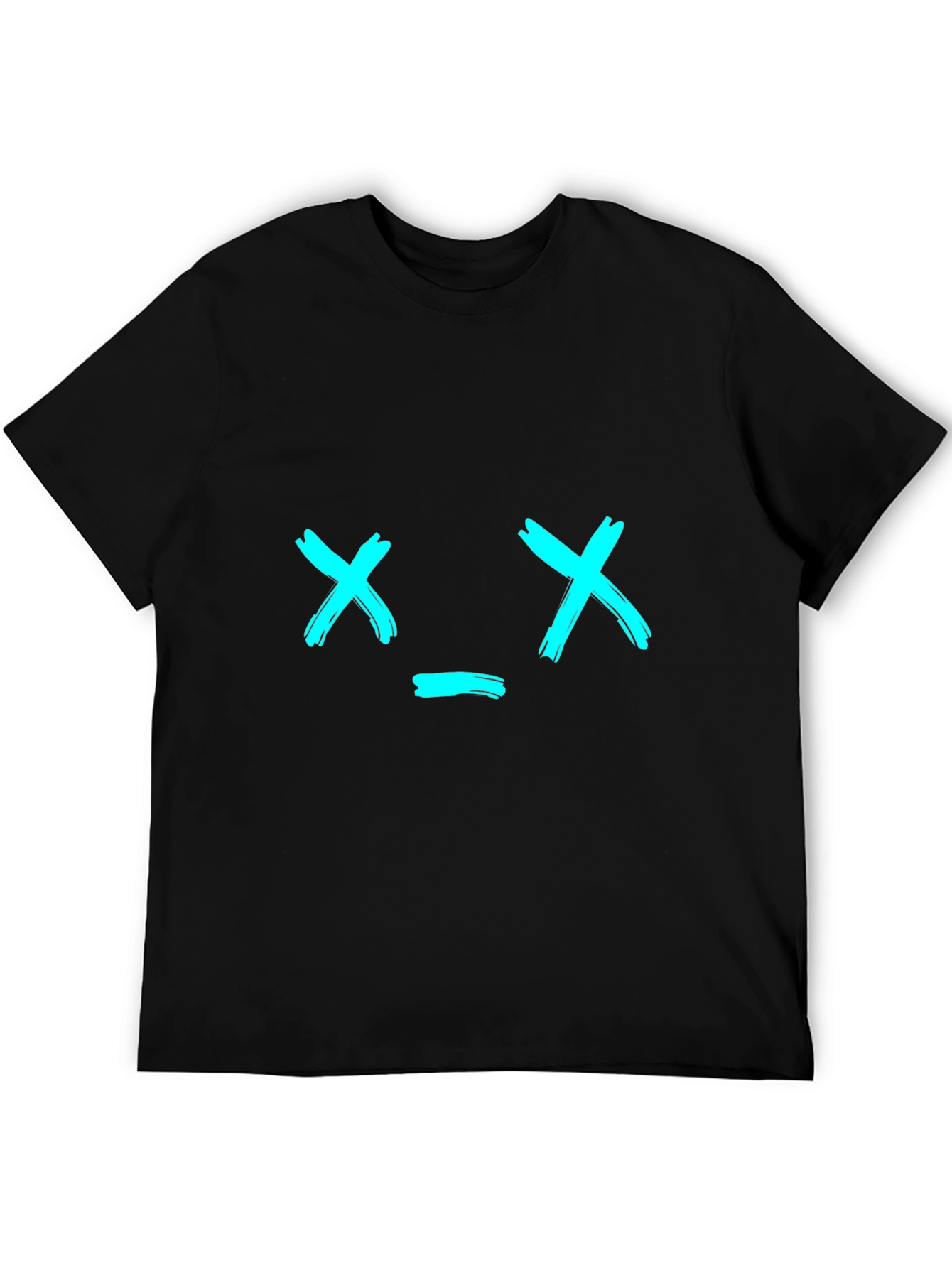 Black Black T-Shirt with Brushstroke X_X Face view 5
