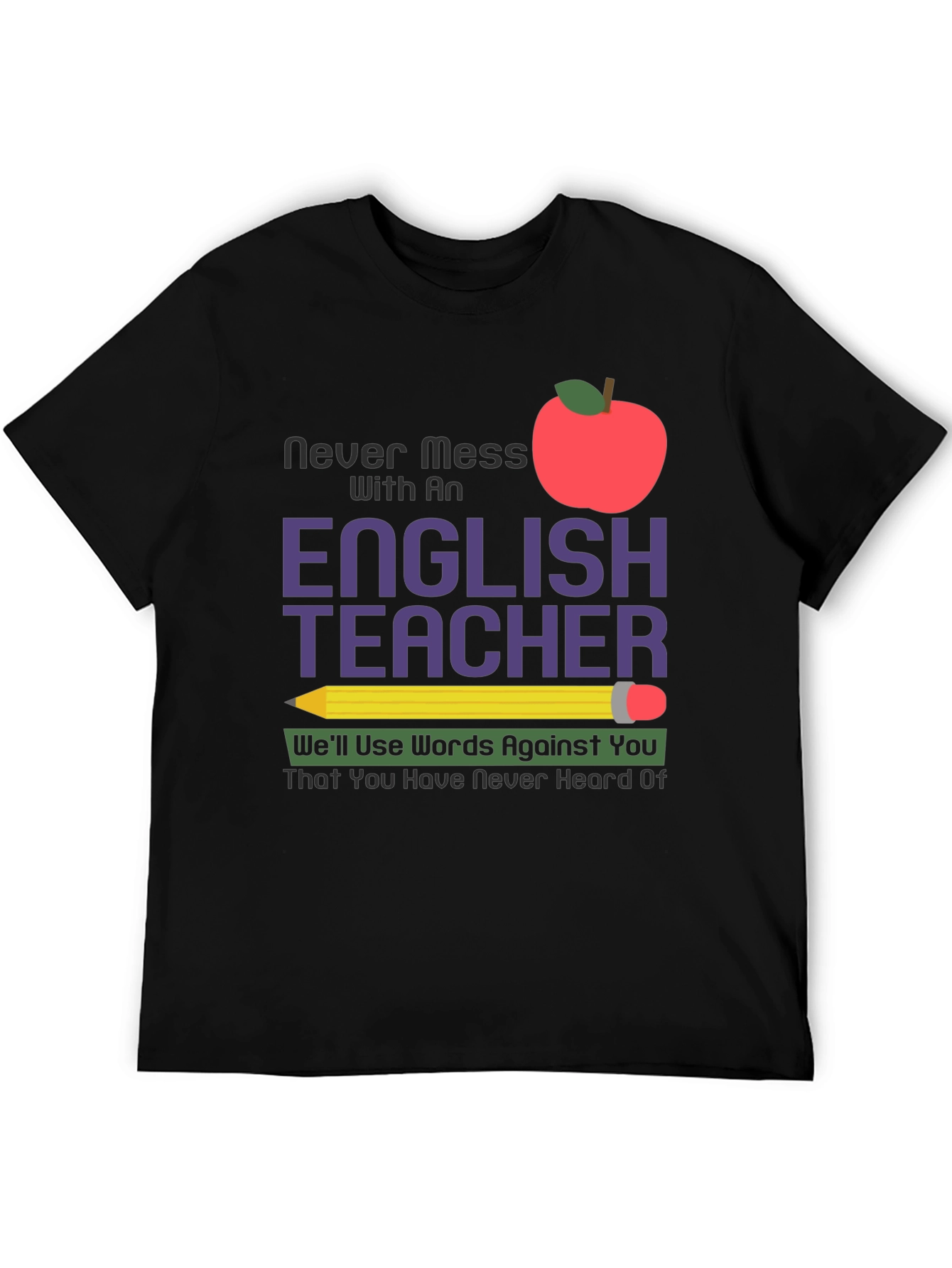 Black English Teacher Graphic T-Shirt view 5