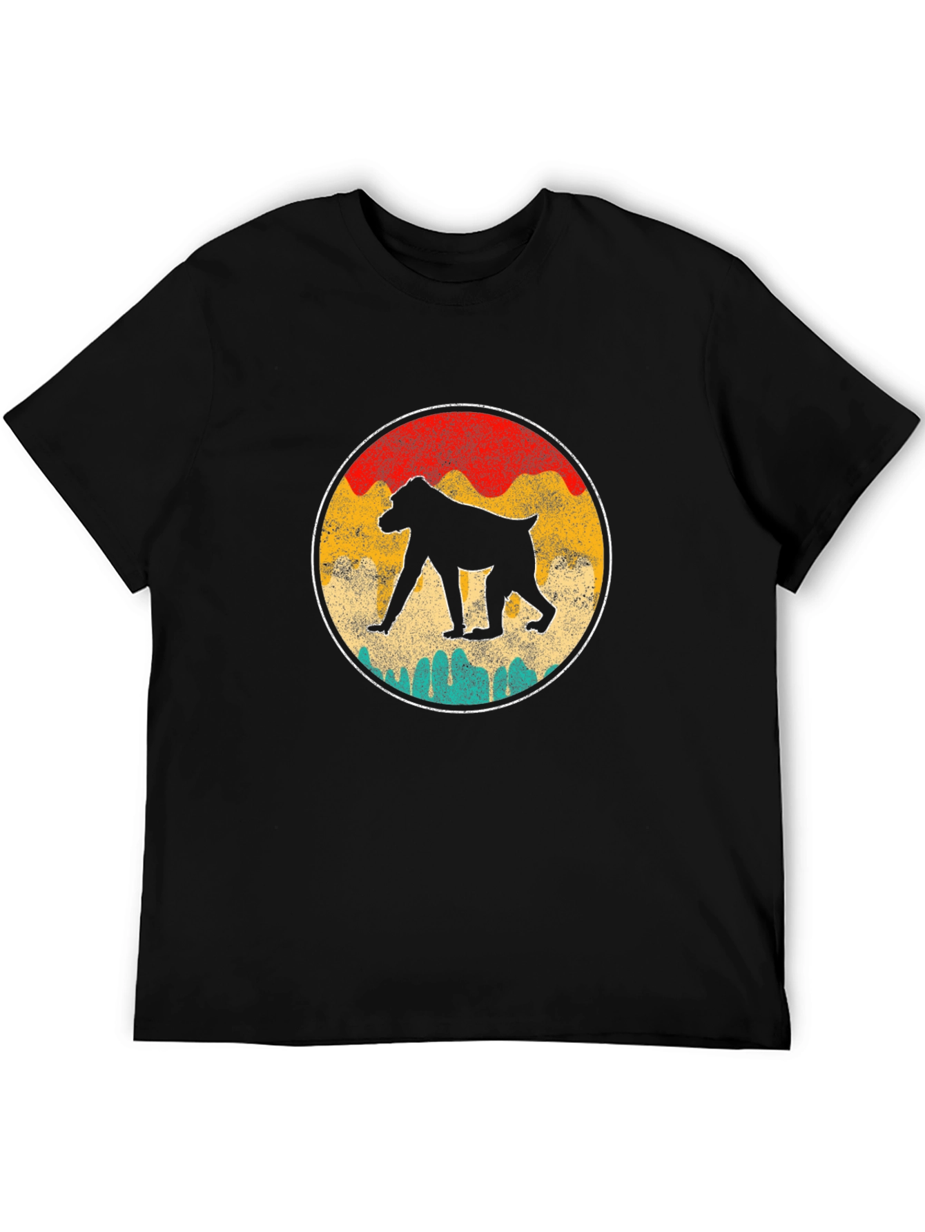 Black Retro Baboon T-Shirt - Vintage Style Graphic Tee view 5