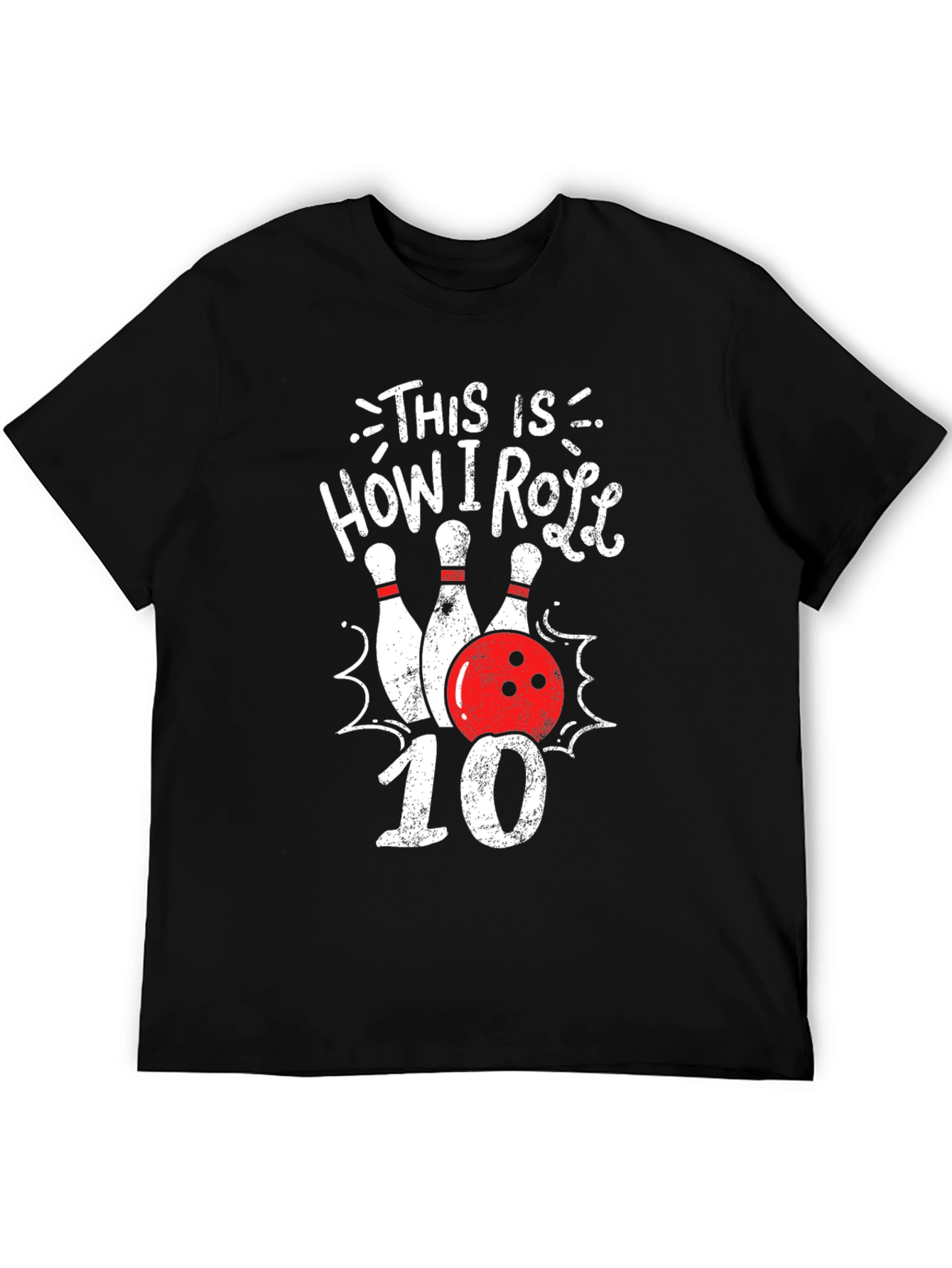 Black How I Roll Bowling T-Shirt view 5