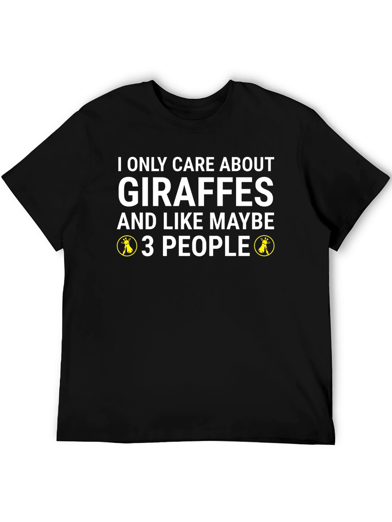 Black Giraffe Lover Graphic T-Shirt - Funny Animal Tee view 5