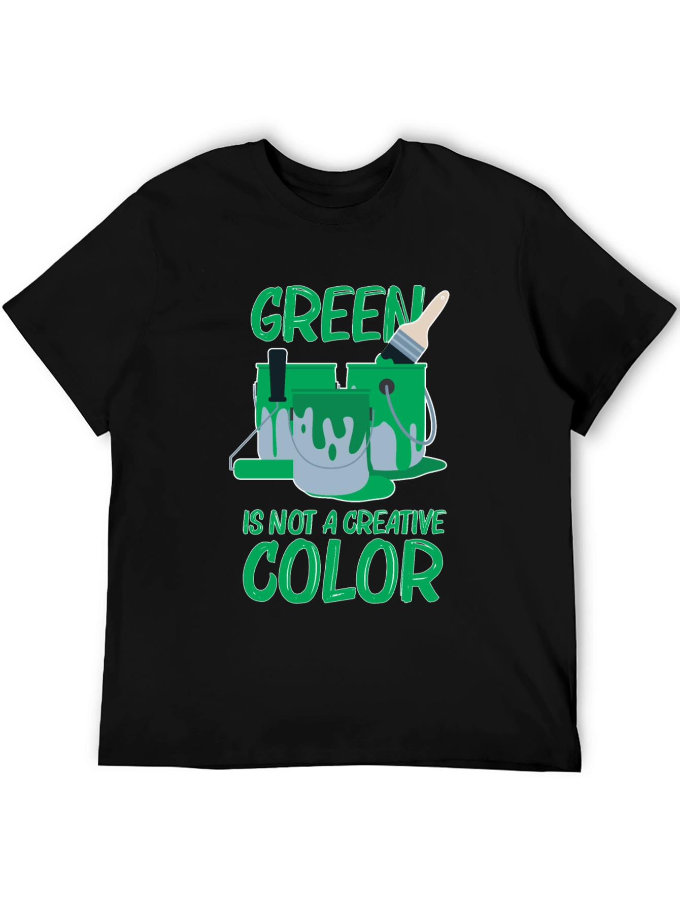 Black Green Is Not a Creative Color Graphic Tee view 5