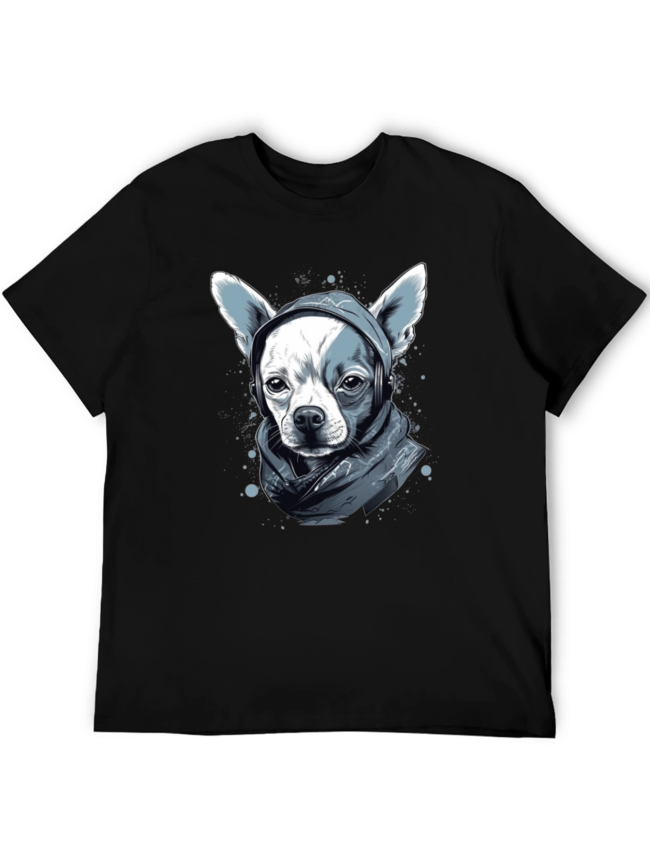 Black Dog with Headphones Graphic Tee view 5
