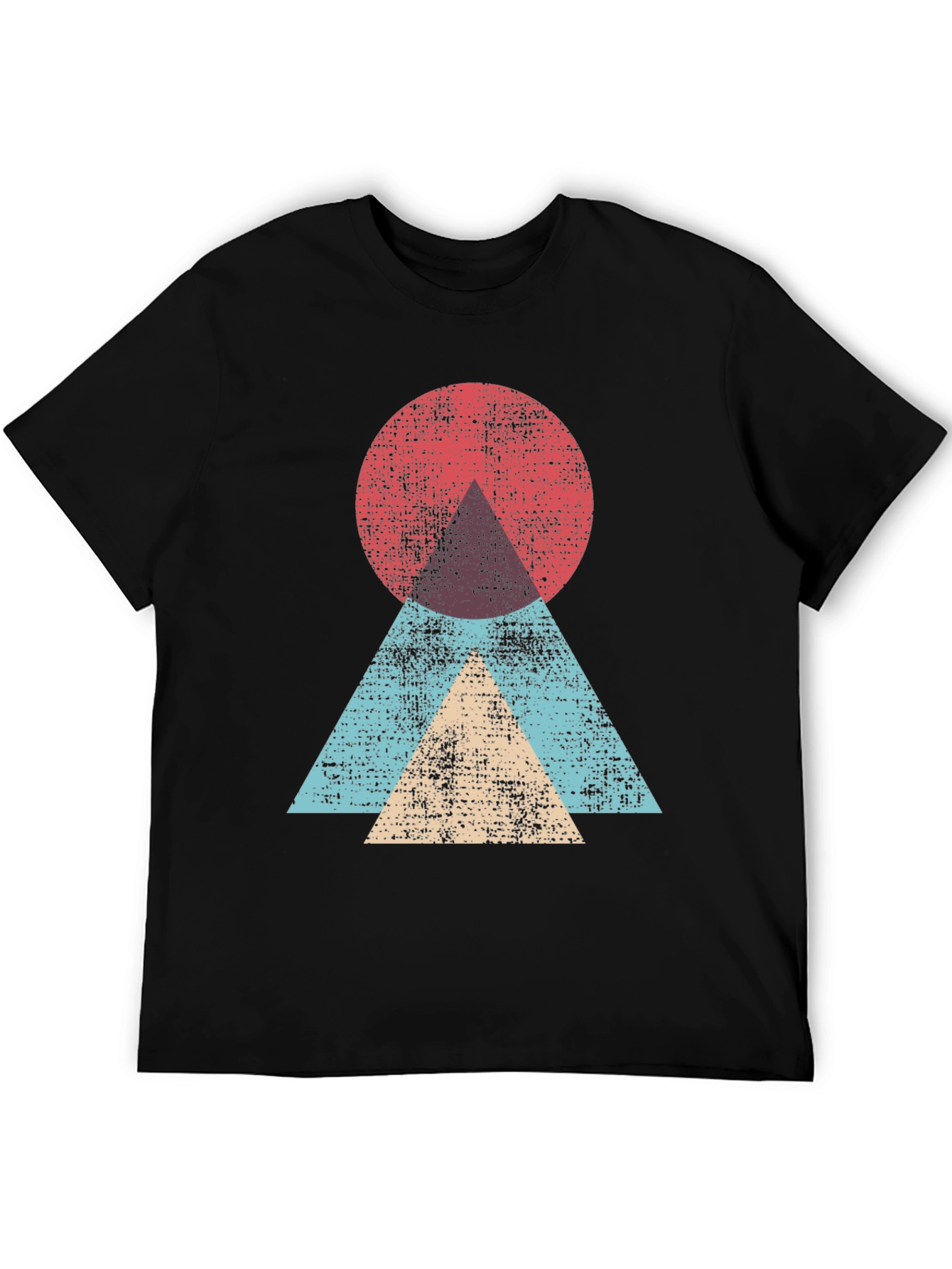 Black Geometric Graphic Tee - Modern Abstract Design view 5