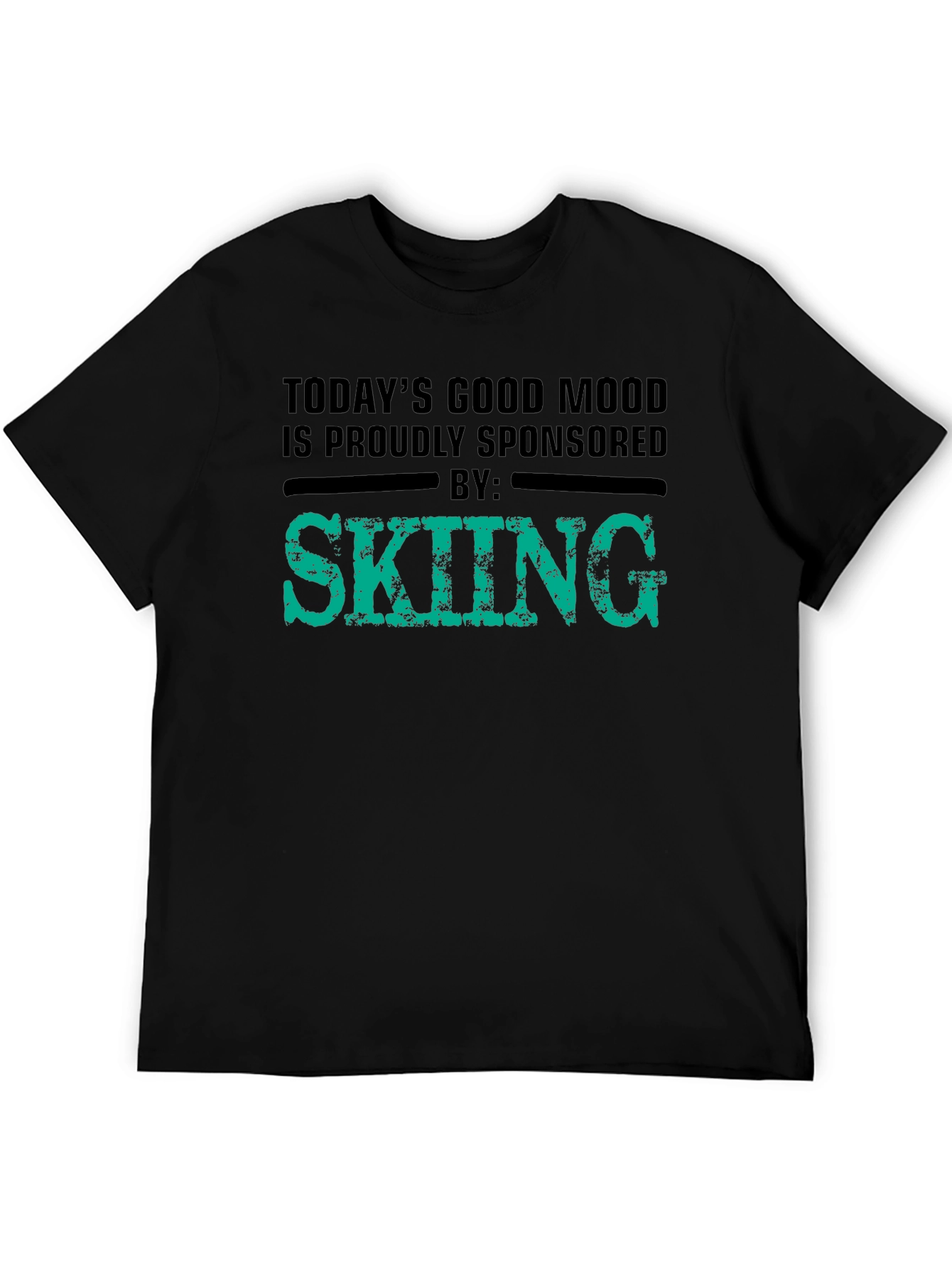 Black Skiing Sponsored T-Shirt - Good Mood Tee view 5