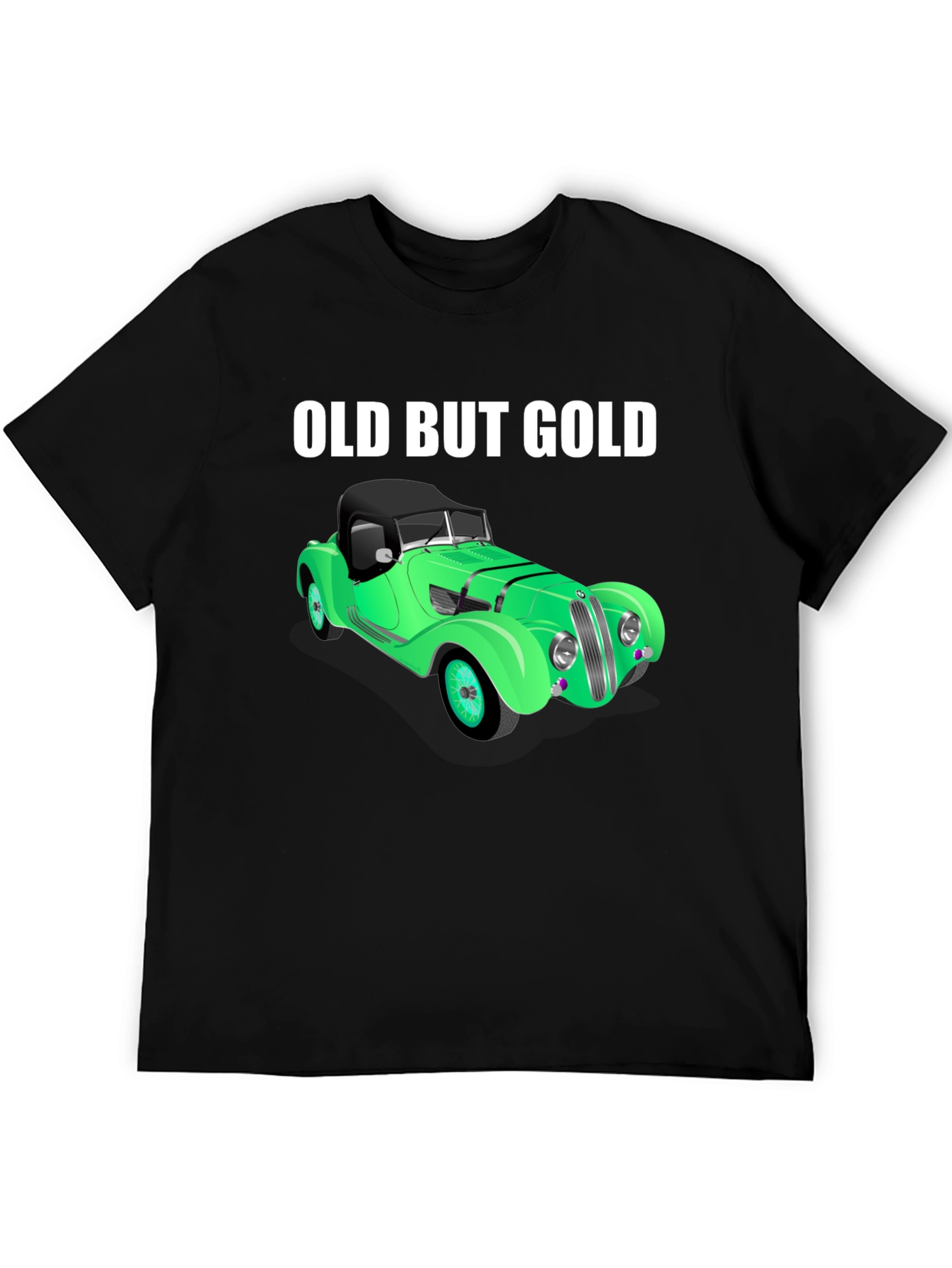 Black Old But Gold Vintage Car T-Shirt view 5
