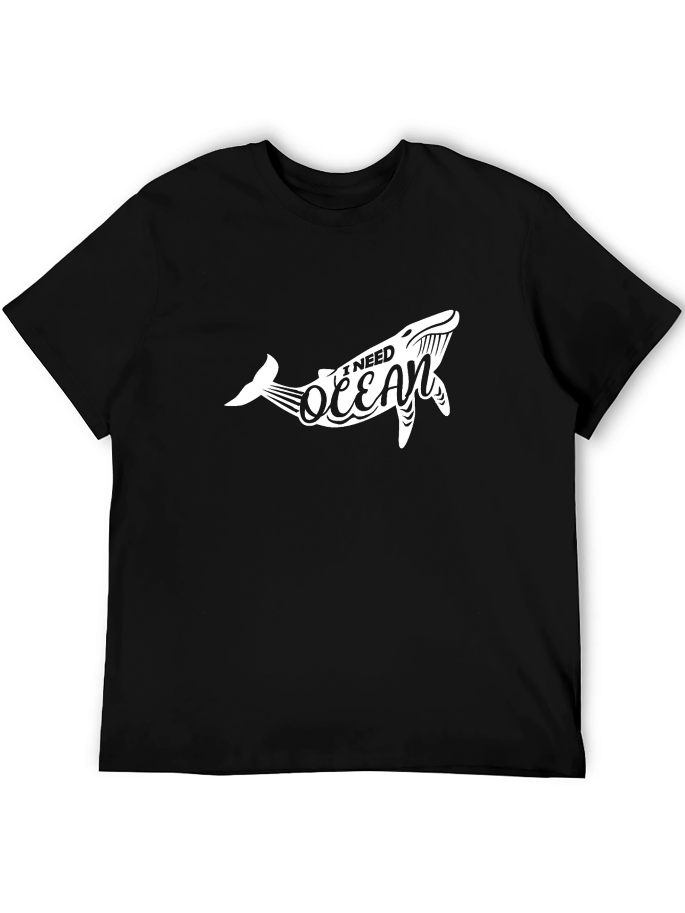 Black I Need Ocean Whale Graphic Tee view 5