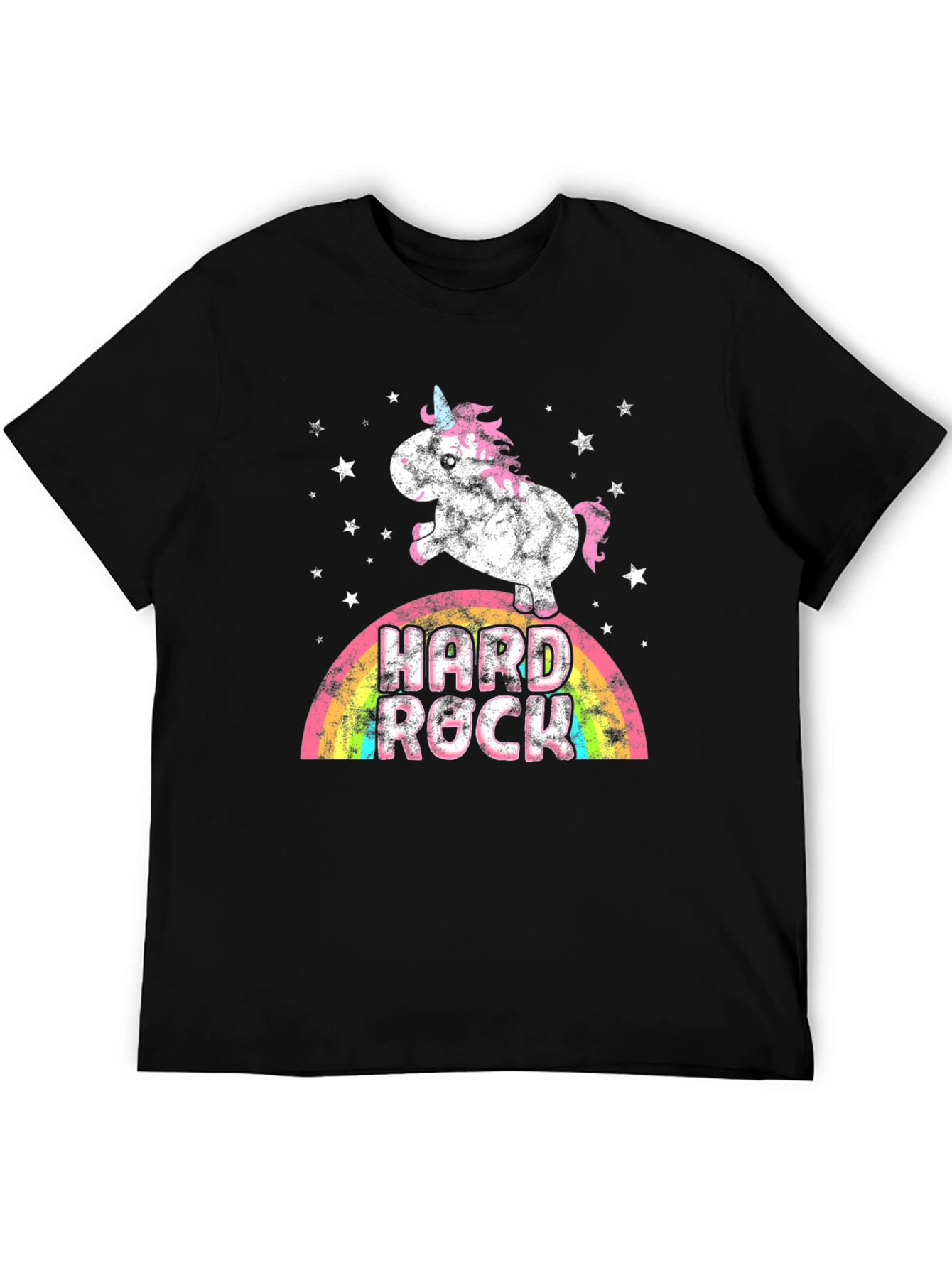 Black Unicorn Hard Rock Rainbow Graphic Tee view 5