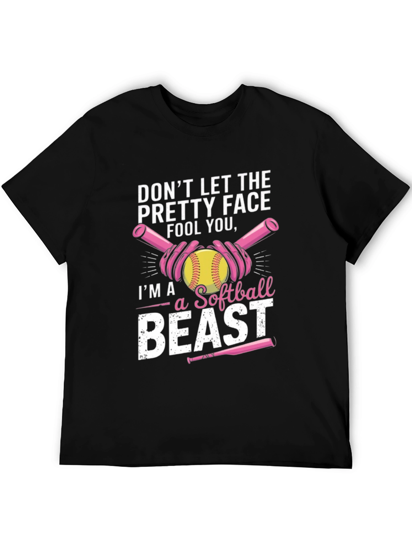 Black Softball Beast T-Shirt - Funny Sport Tee view 5