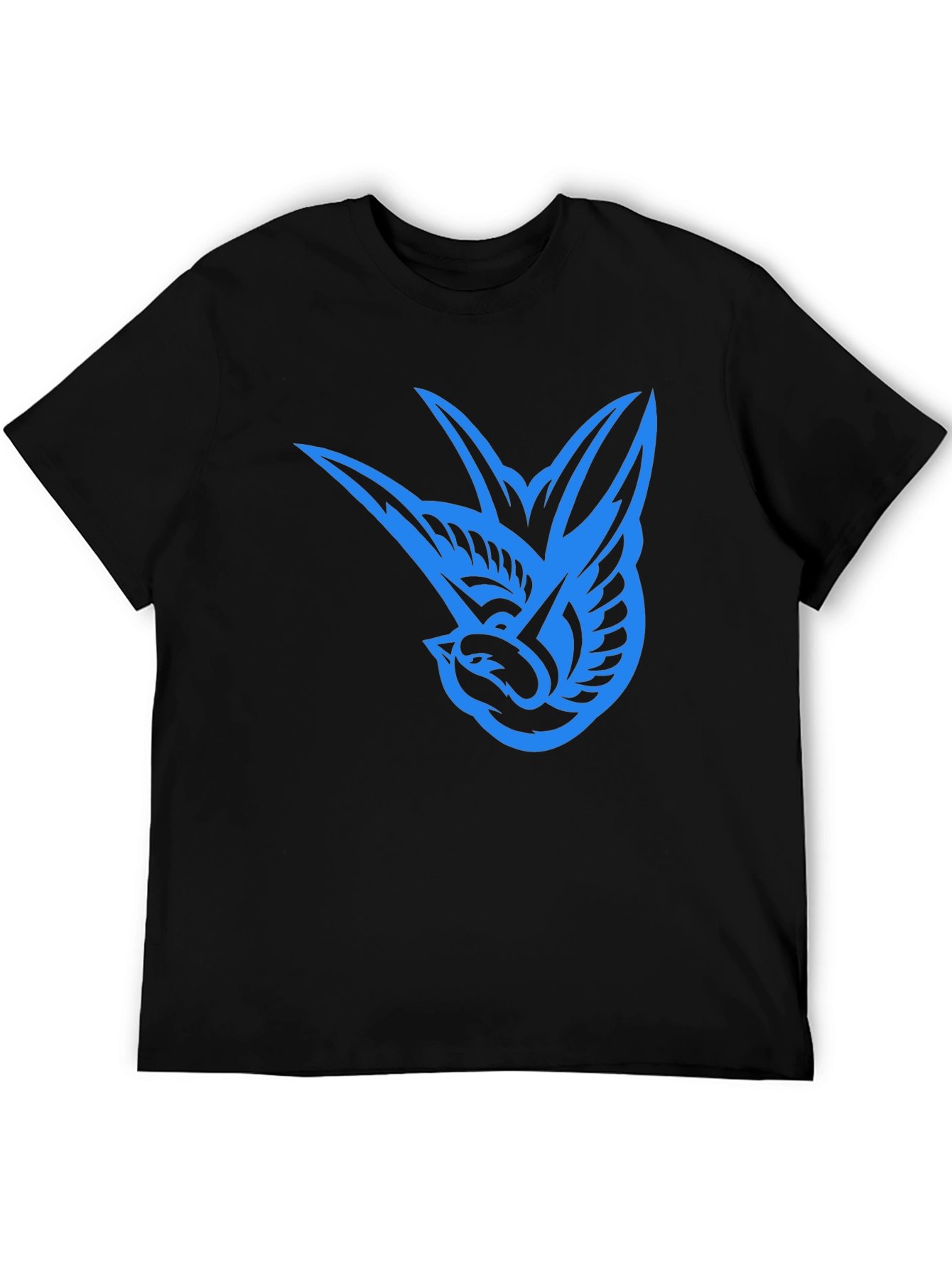 Black Blue Bird Graphic Black Tee view 5