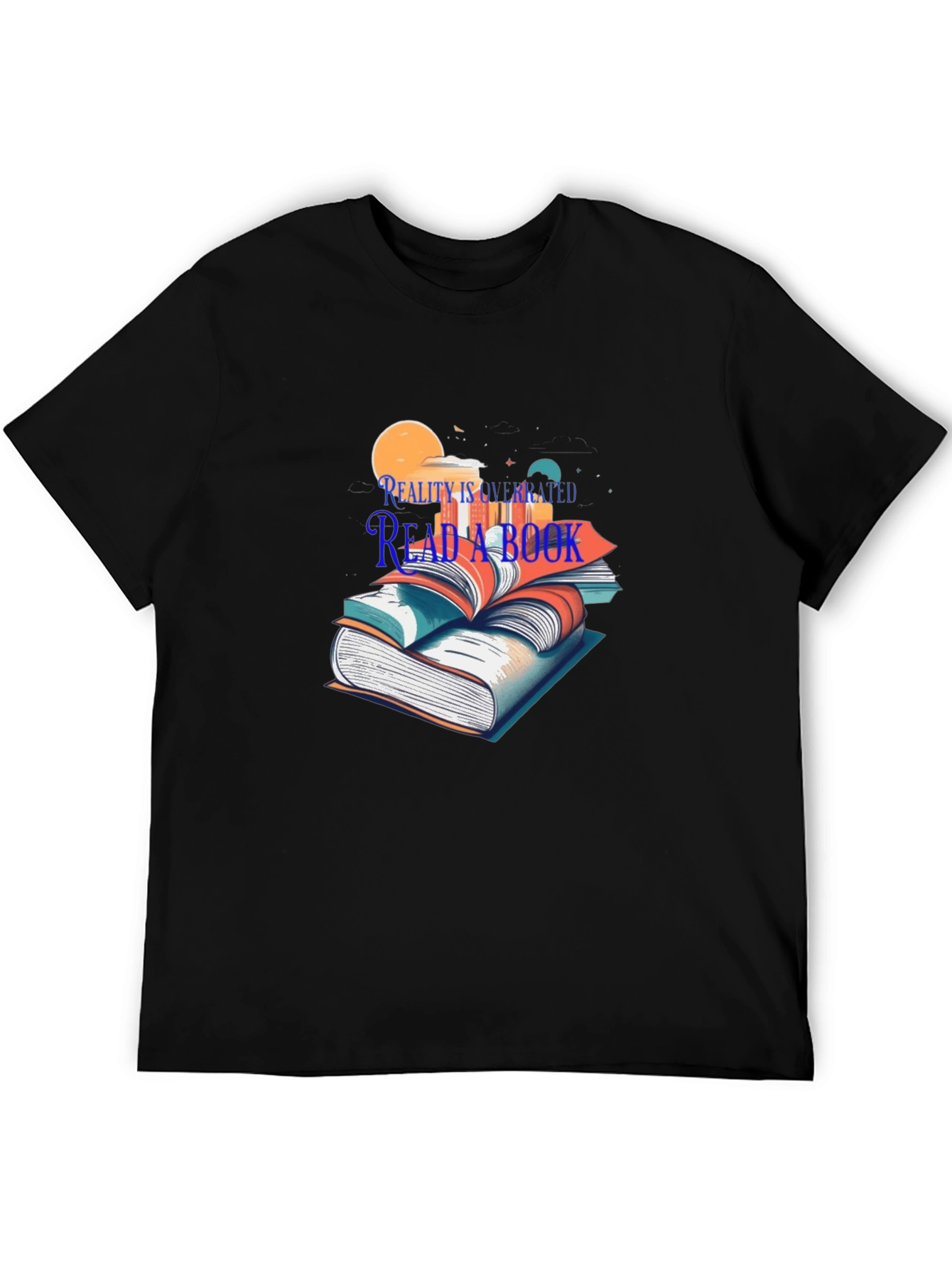 Black Reality is Overrated Read a Book T-Shirt view 5