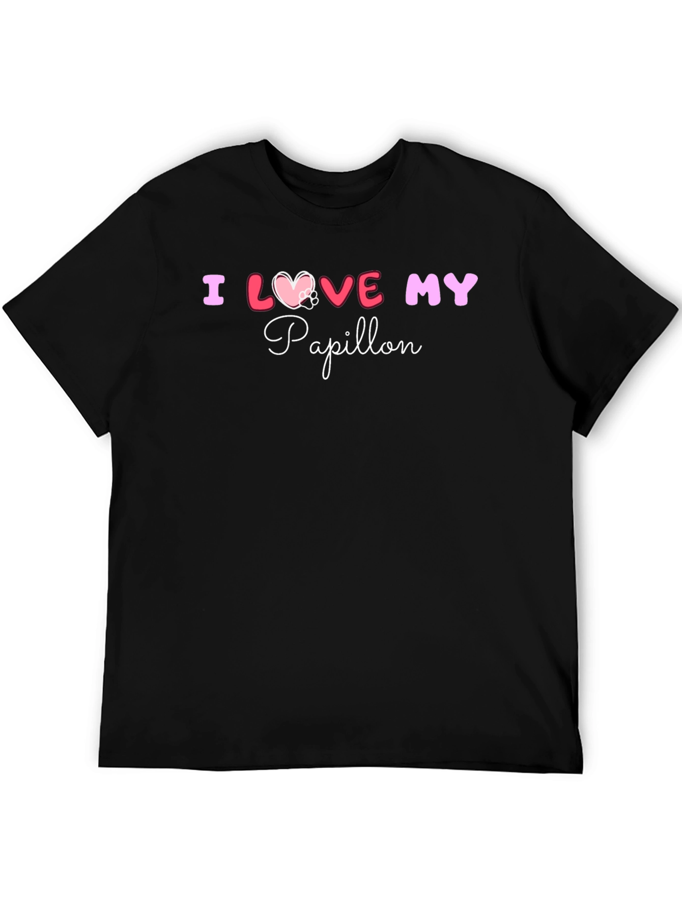 Black I Love My Papillon T-Shirt view 5