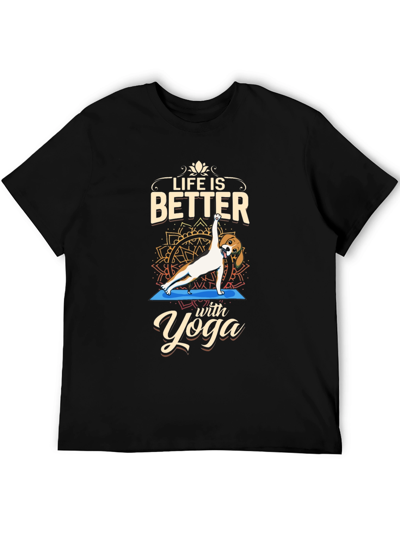 Black Life is Better with Yoga Dog T-Shirt view 5