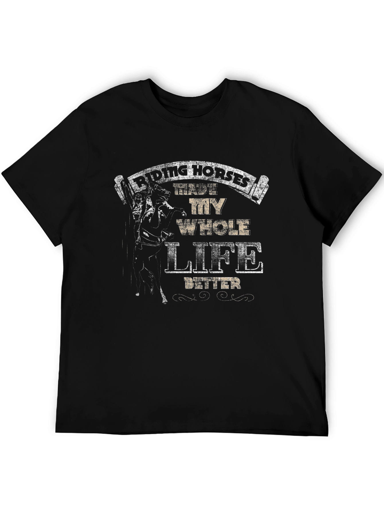 Black Riding Horses Life T-Shirt view 5