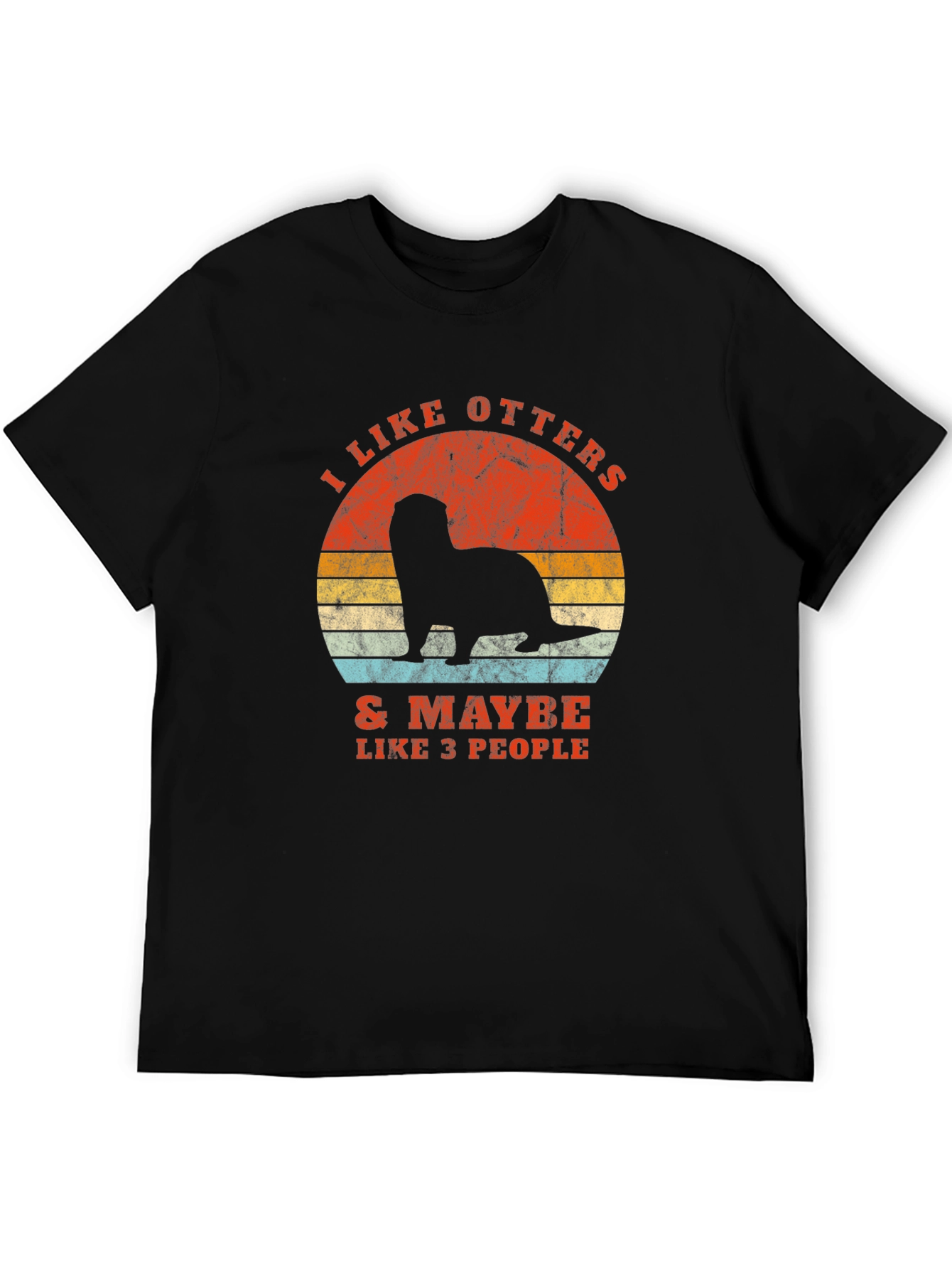 Black I Like Otters Graphic T-Shirt view 5