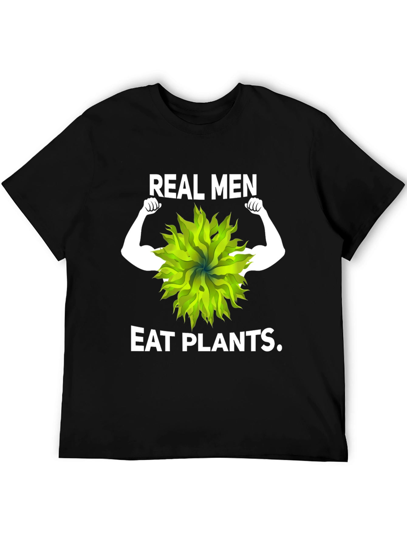 Black Real Men Eat Plants Graphic Tee view 5