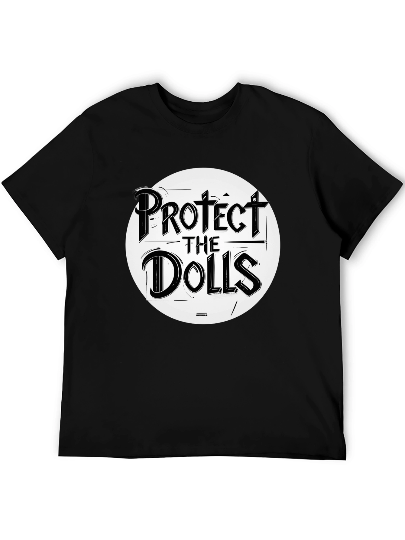 Black Protect the Dolls Graphic Tee - Black Crew Neck T-Shirt view 5